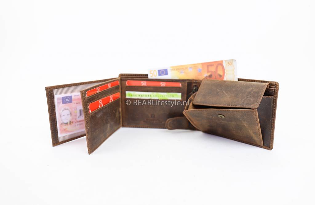 Billfold 'Jan' vintage bruin