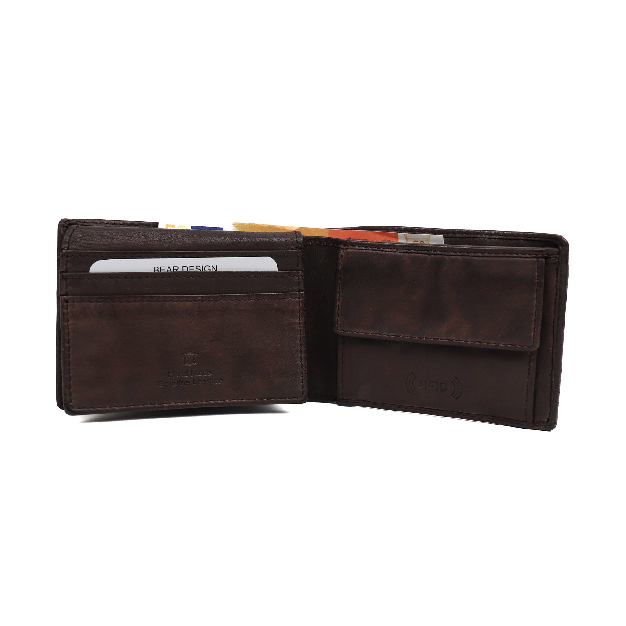 Herenportemonnee/billfold 'Joep' donkerbruin