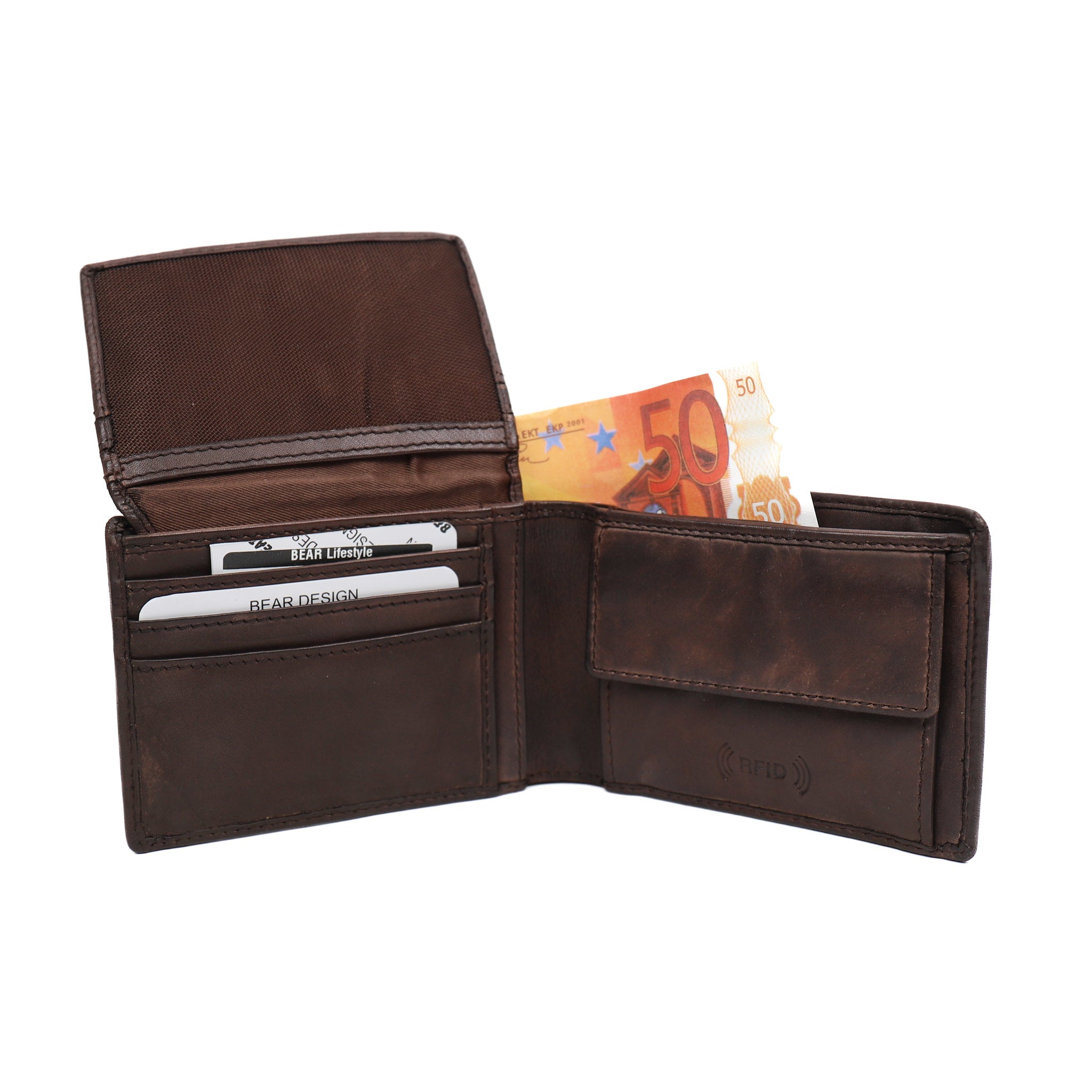 Herenportemonnee/billfold 'Joep' donkerbruin