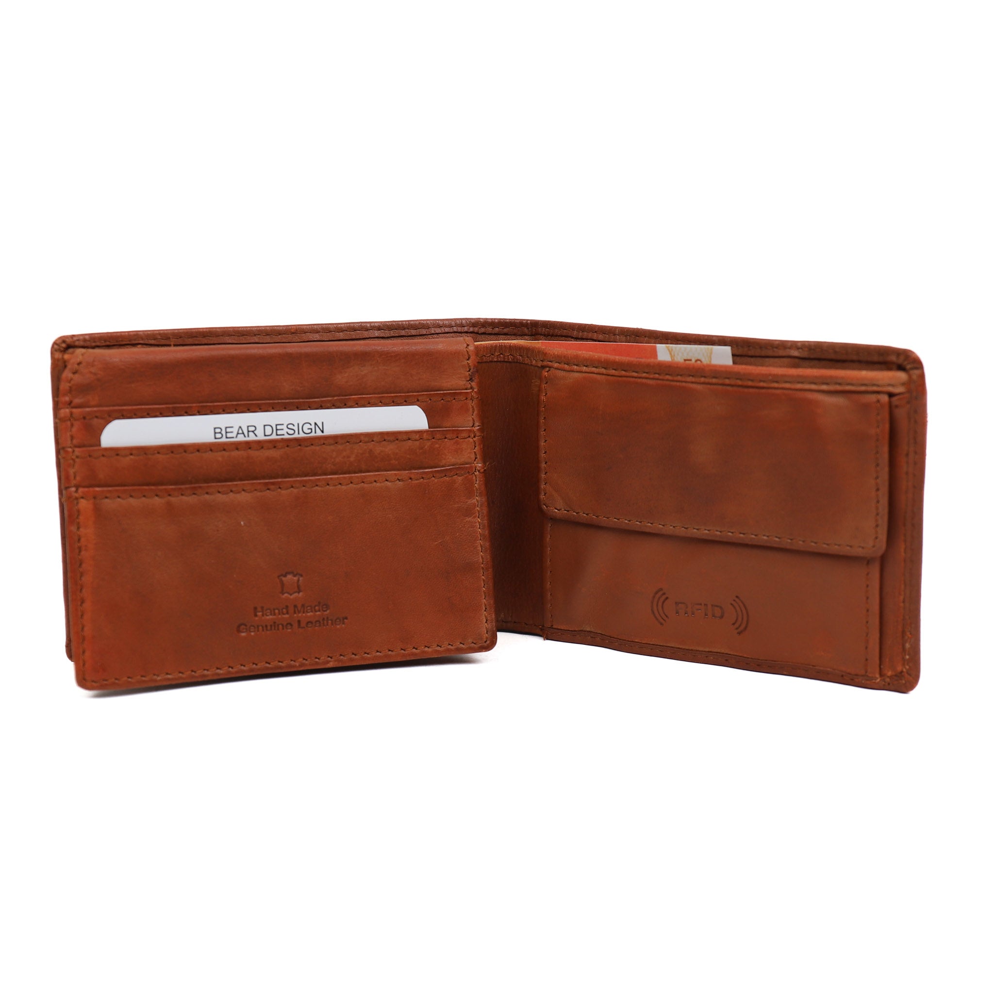 Herenportemonnee/billfold 'Joep' cognac