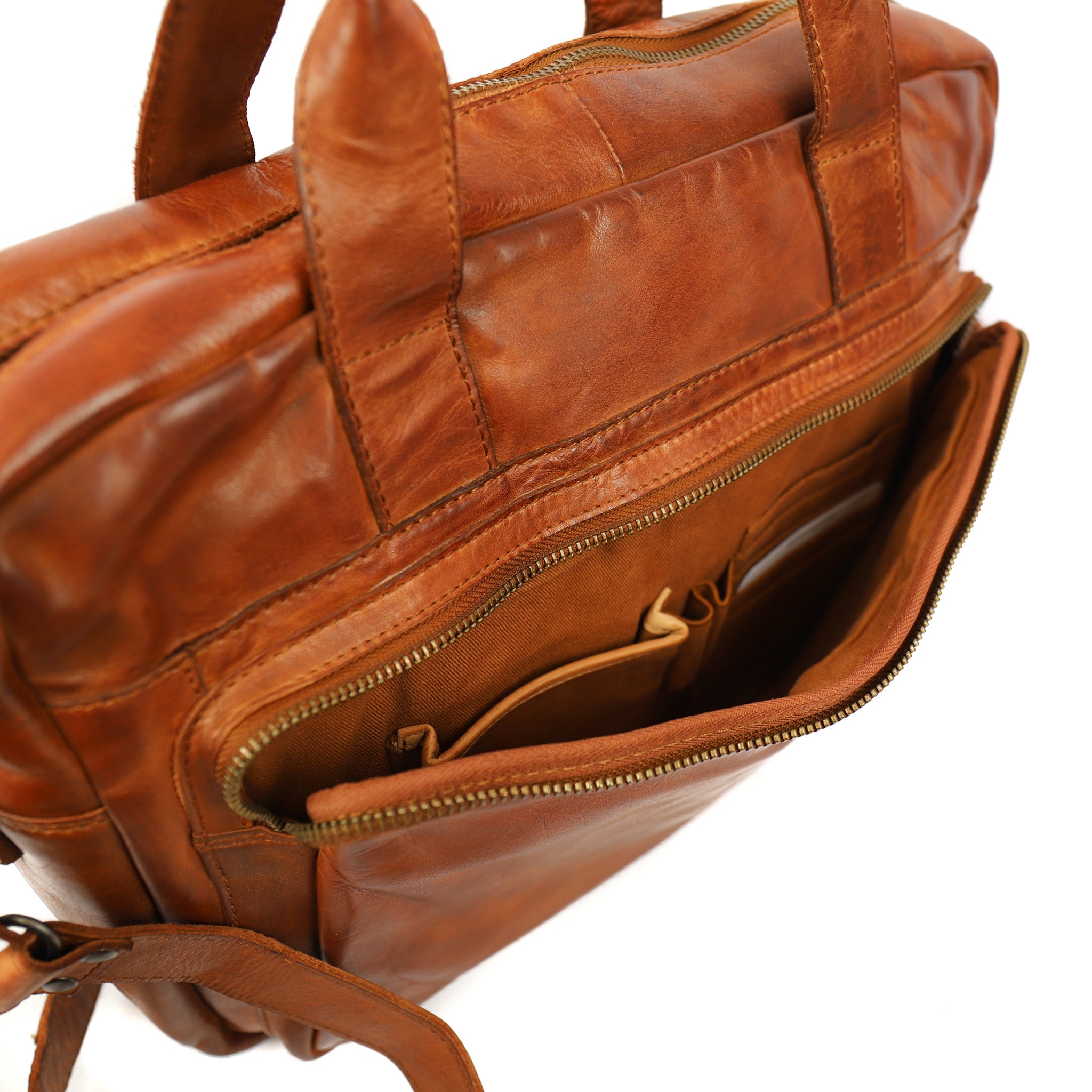 Laptoptas 'Hugo' cognac - CL 32815