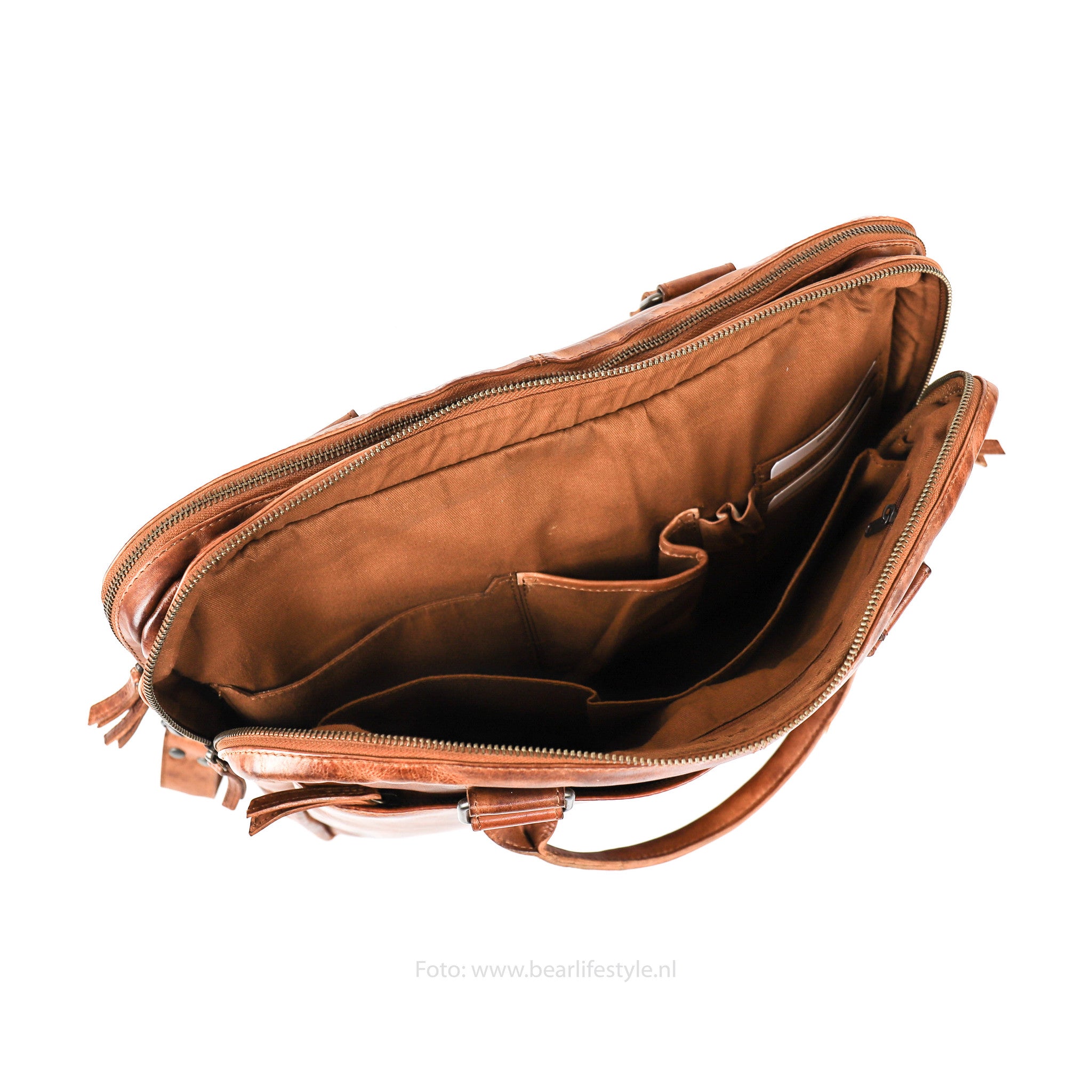 Laptop bag 'Leandro' cognac
