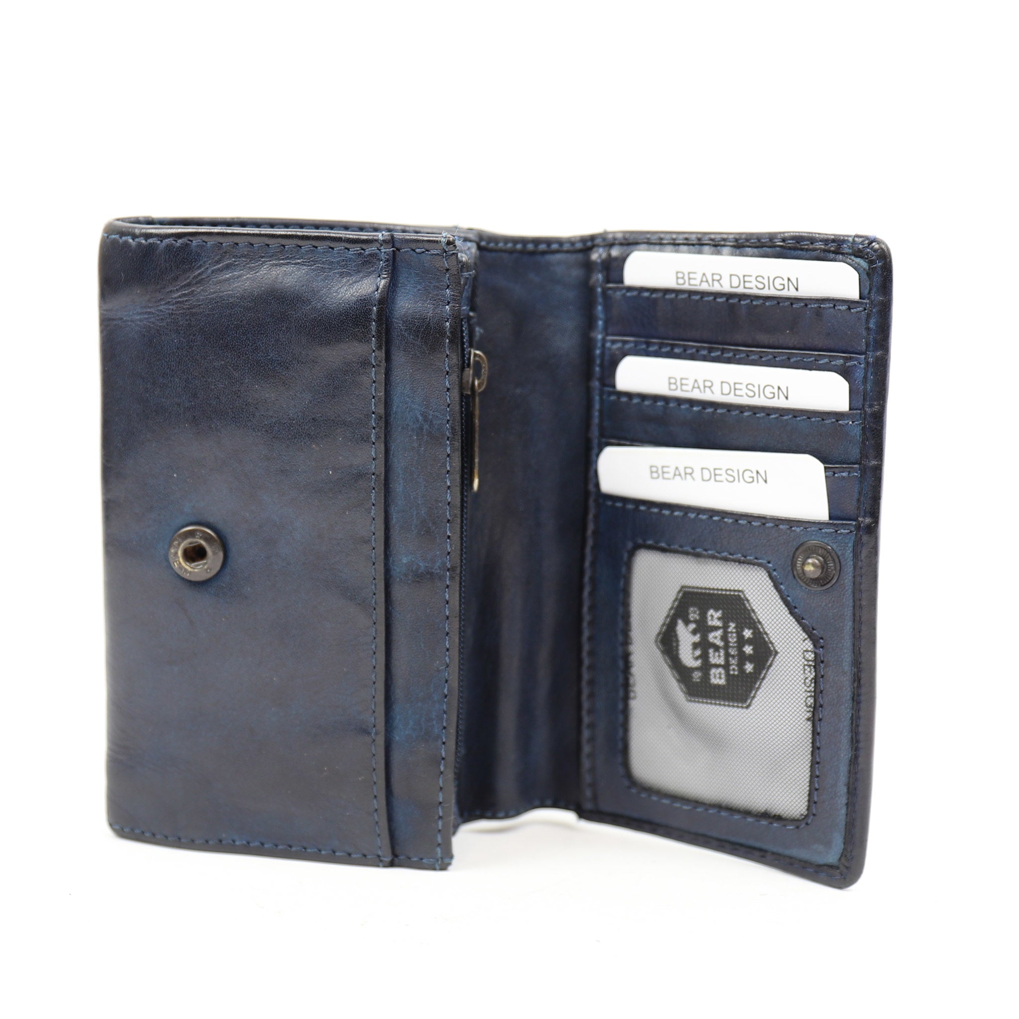 Overslag portemonnee 'Flappie' donkerblauw