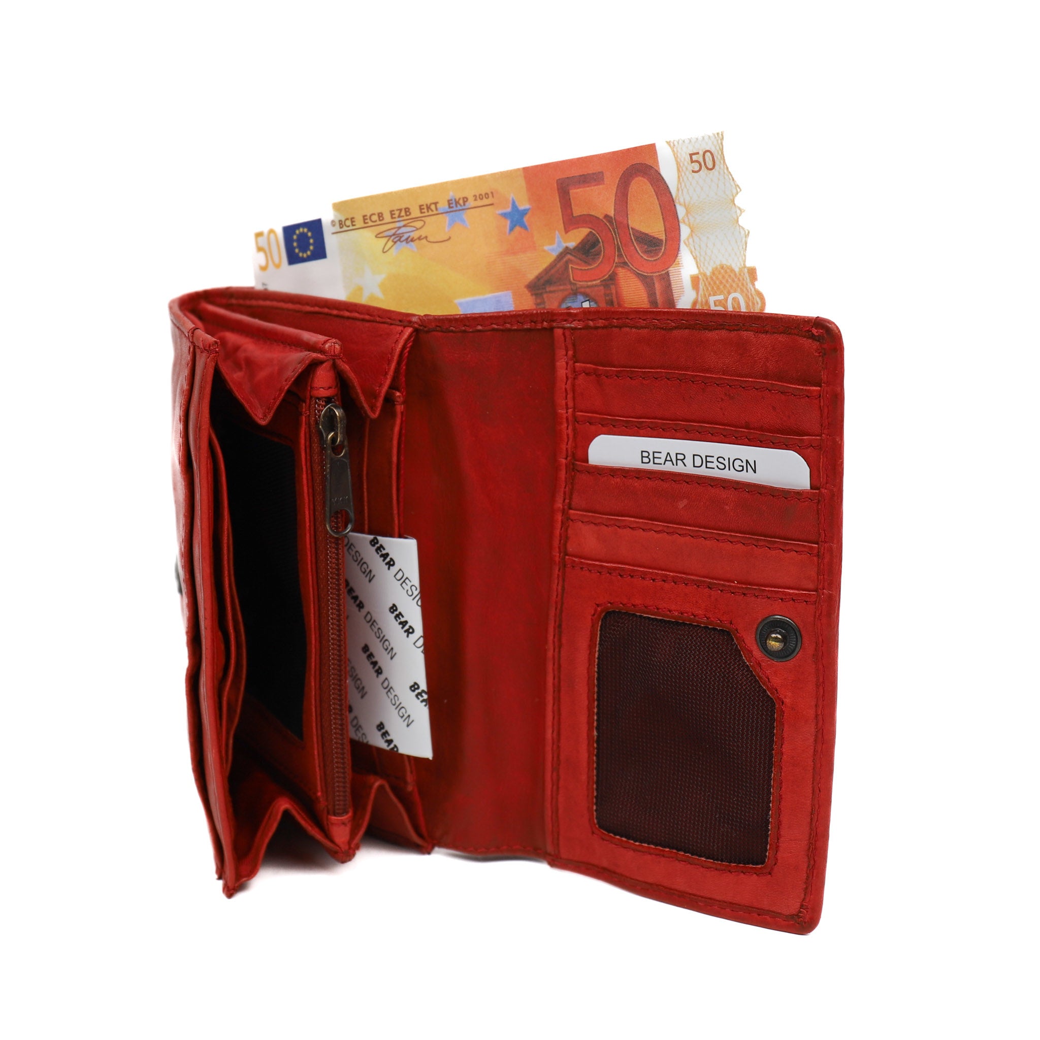 Overslag portemonnee 'Flappie' rood