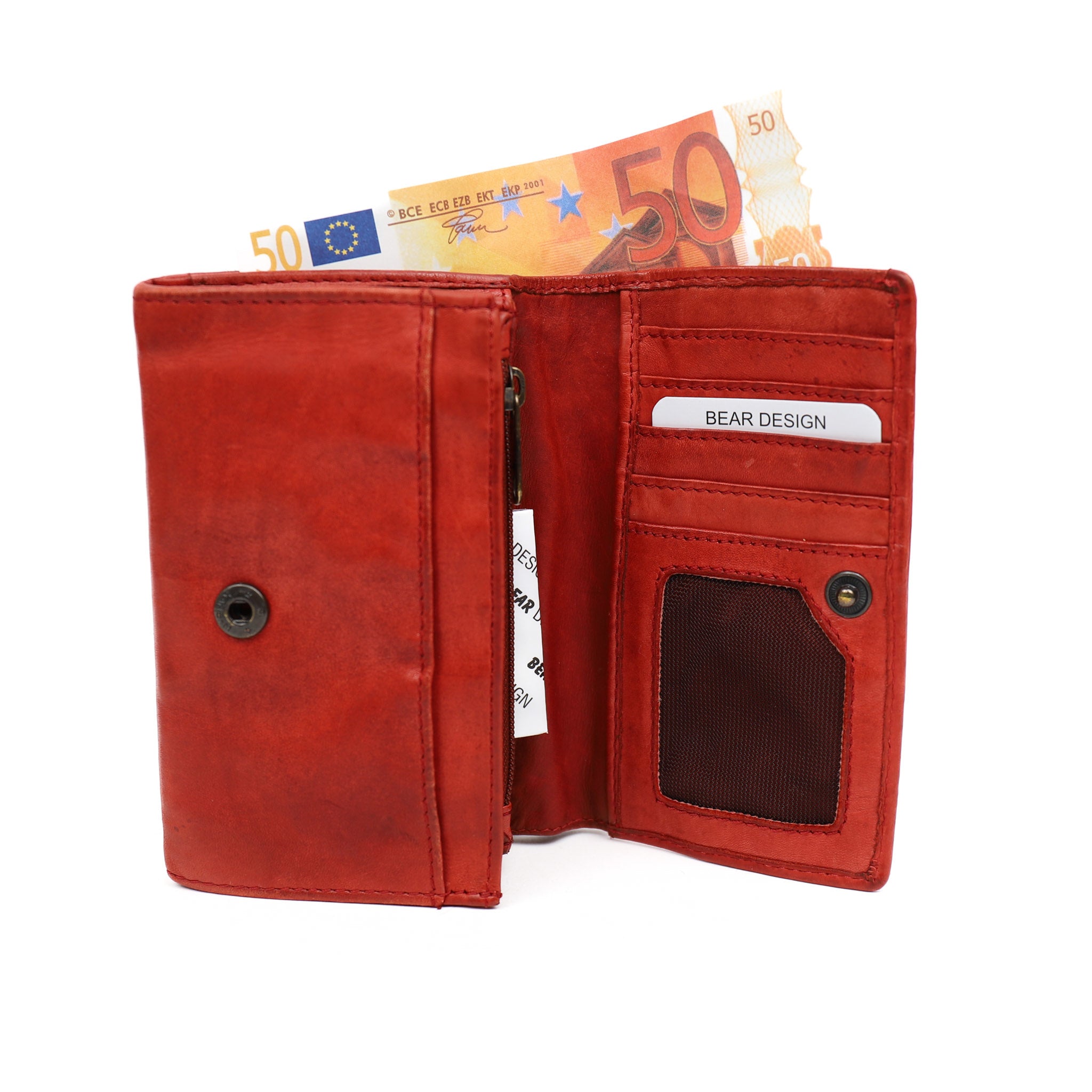 Overslag portemonnee 'Flappie' rood