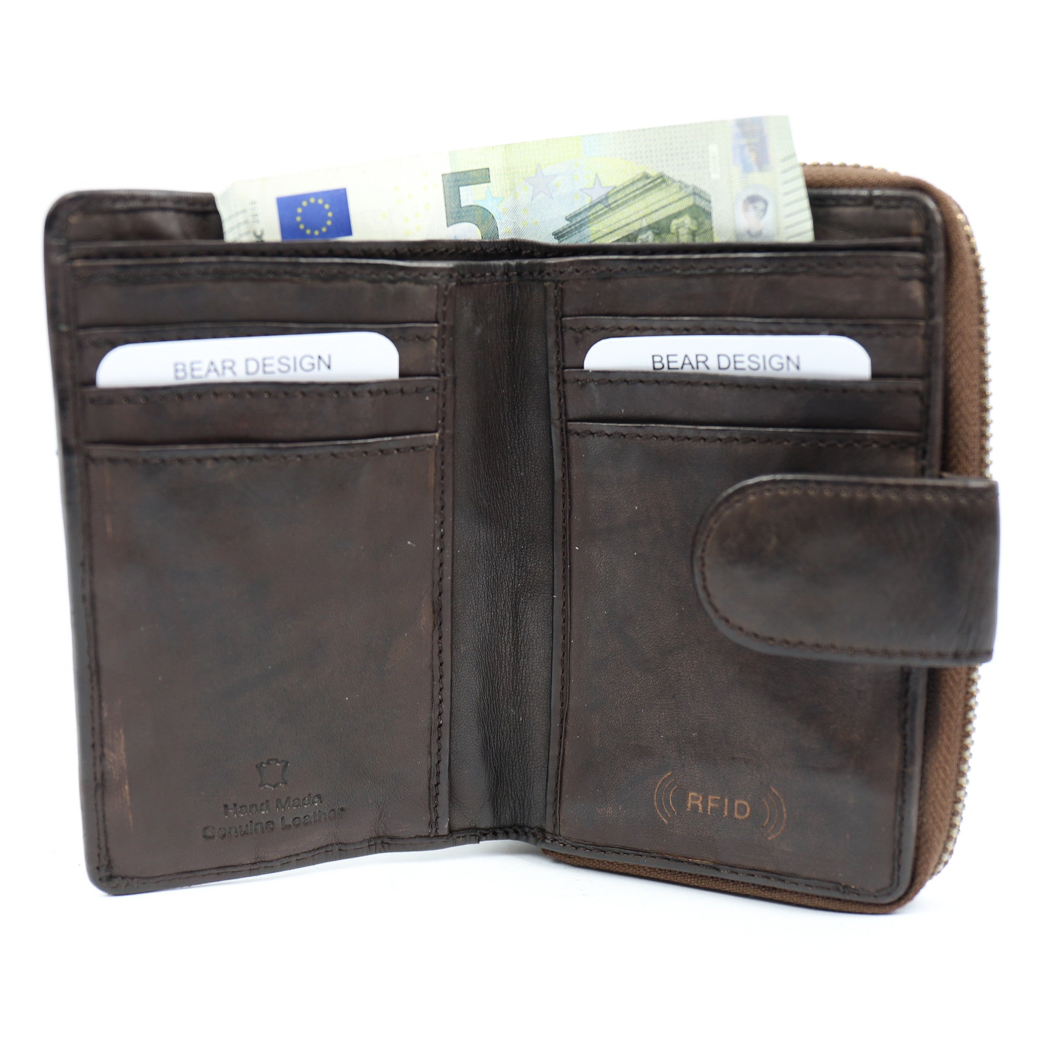 Zipper wallet 'Loet' dark brown - CL 13550