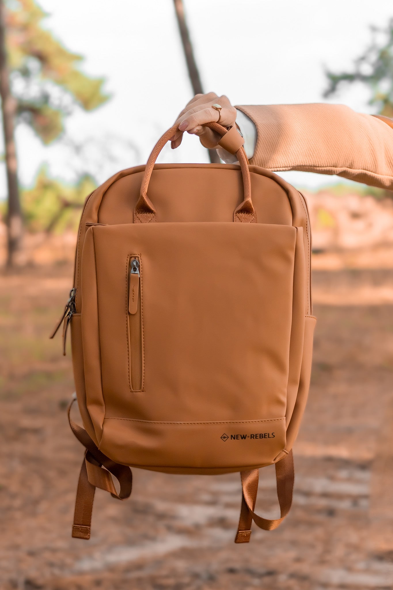 Water-repellent Backpack 'Harper' cognac