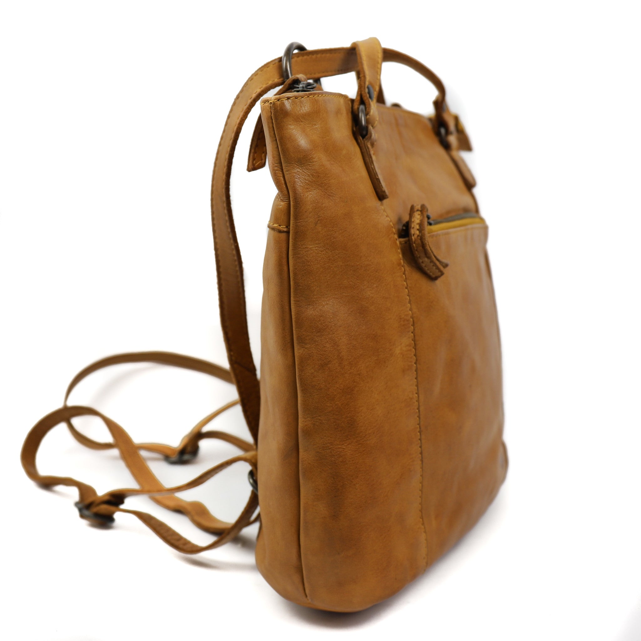 Rugzak/schoudertas 'Sandy' okergeel