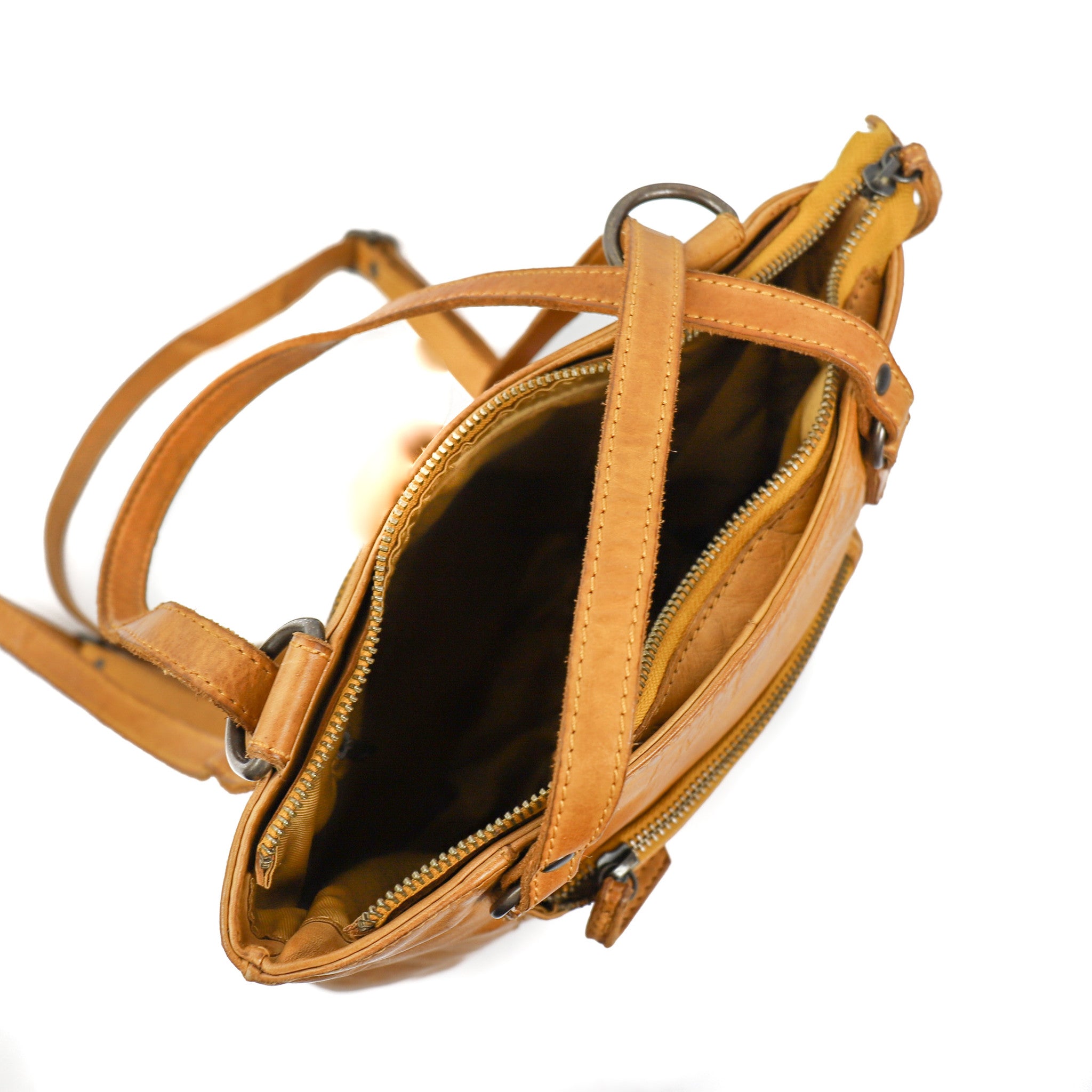 Rugzak/schoudertas 'Sandy' okergeel