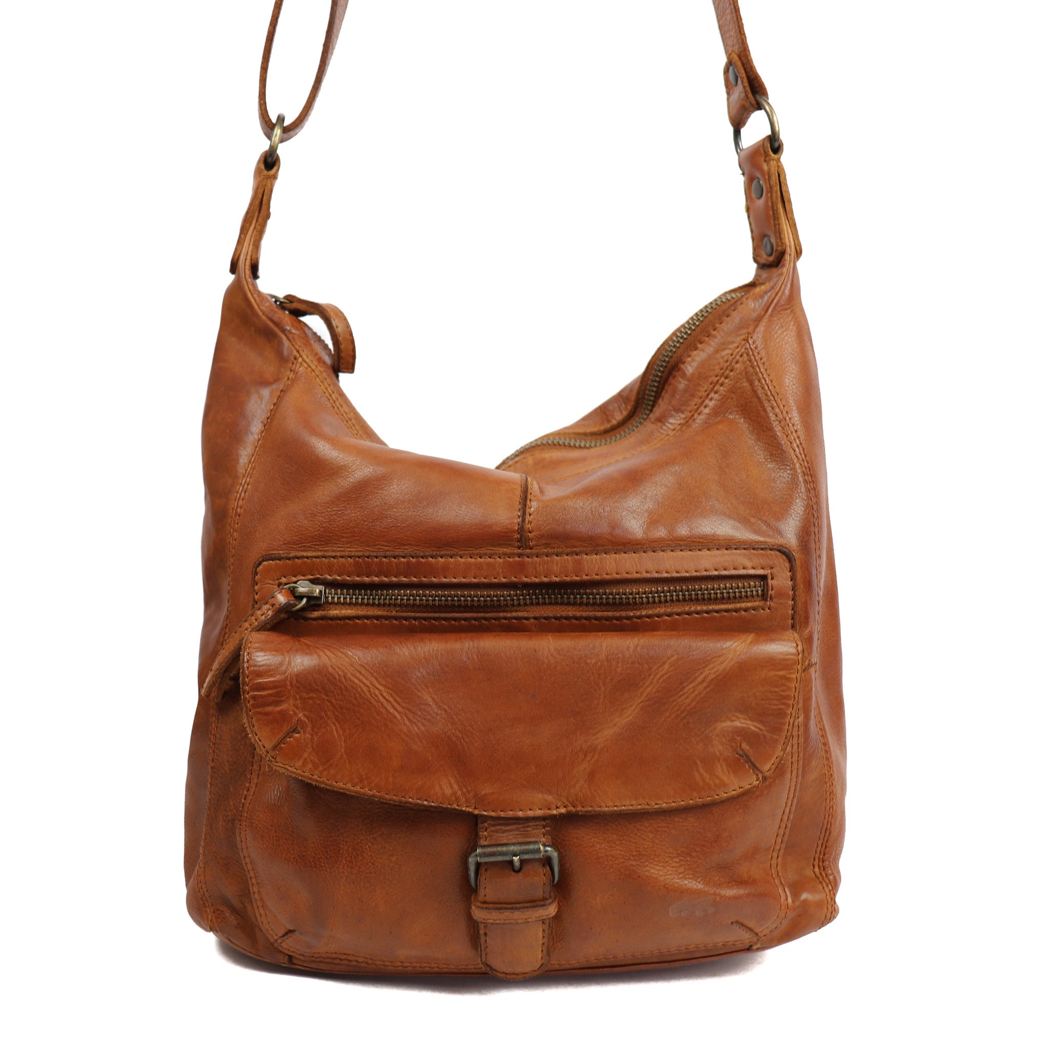 Shoulder bag 'Anna' cognac