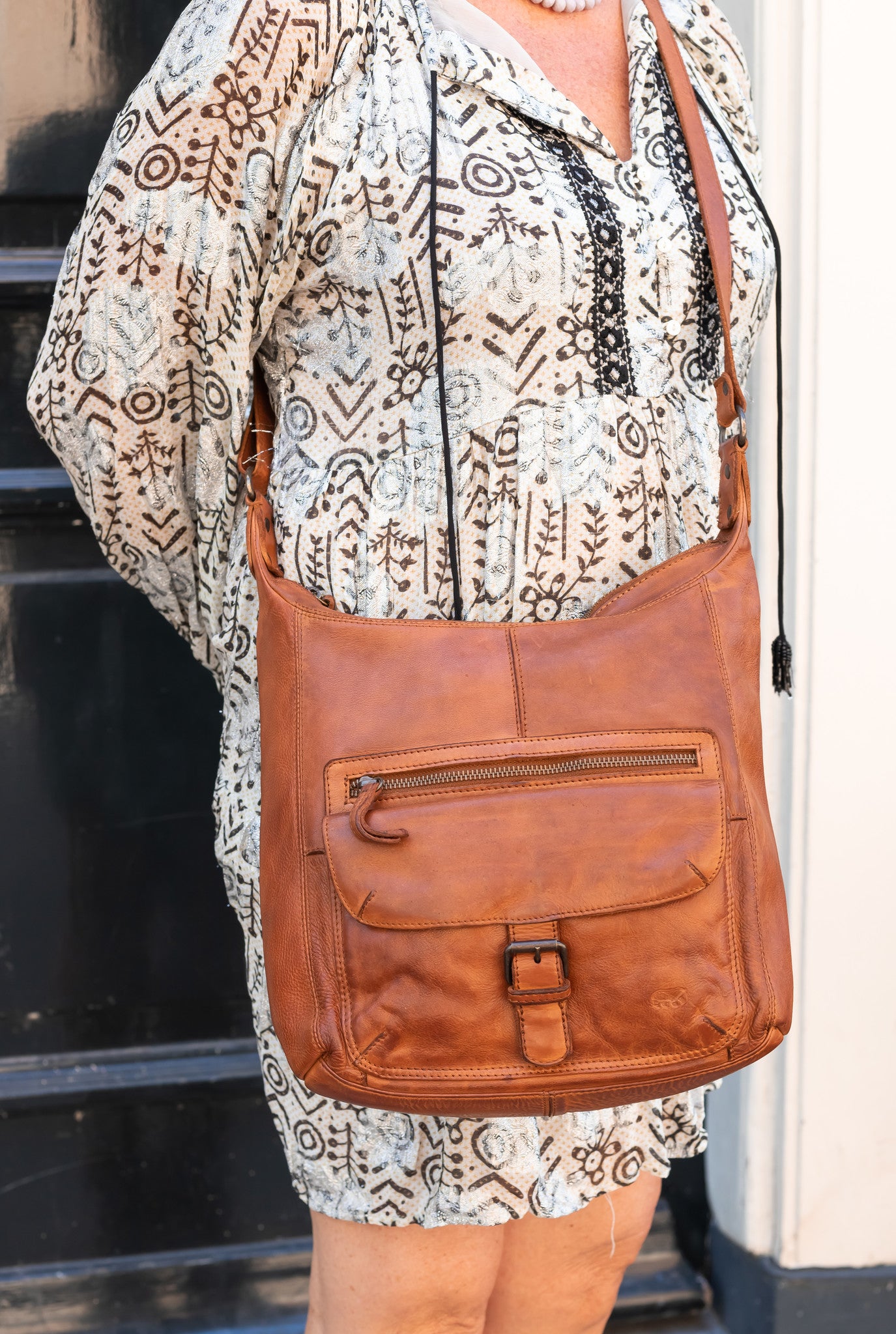 Shoulder bag 'Anna' cognac