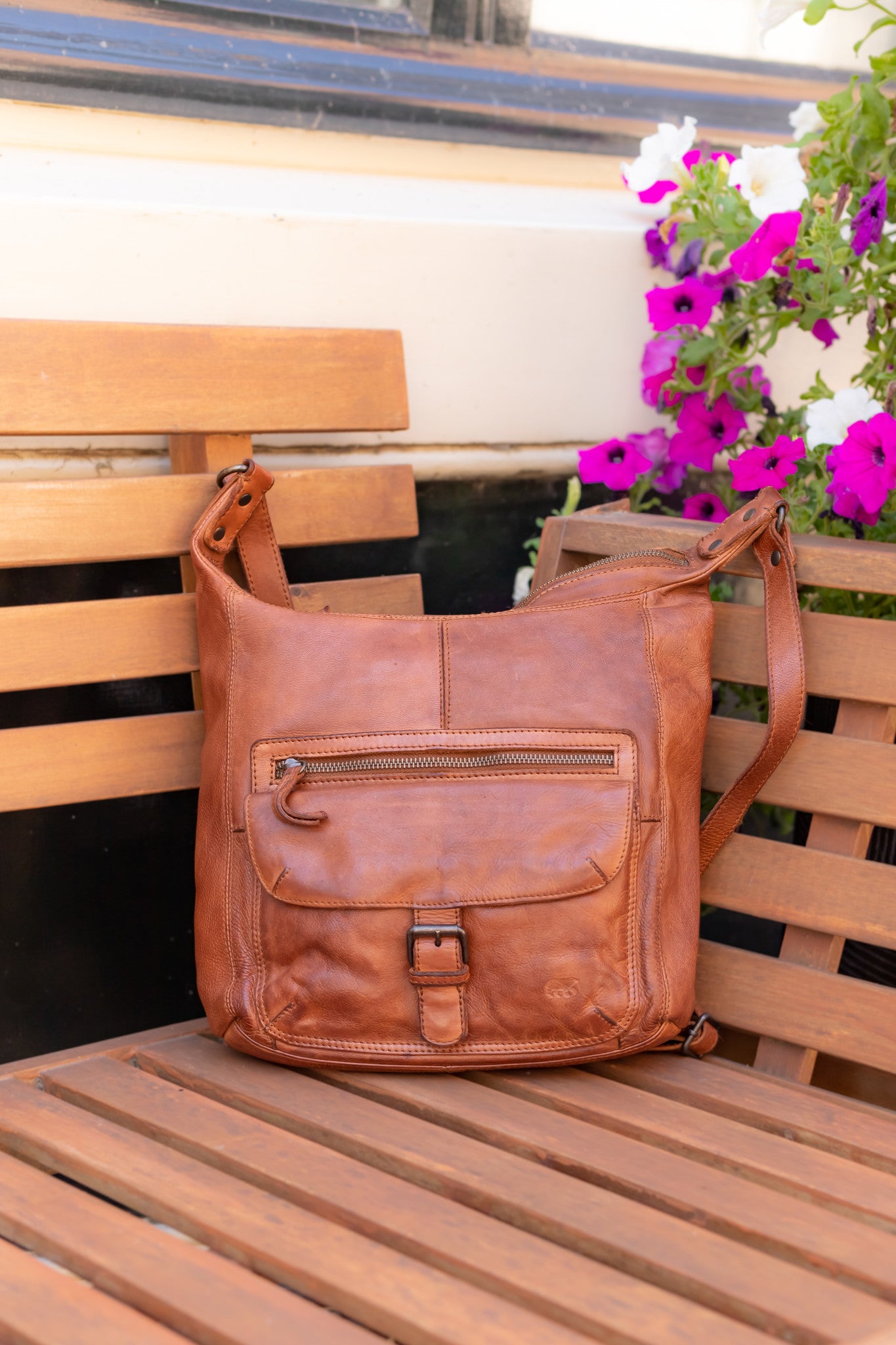 Shoulder bag 'Anna' cognac