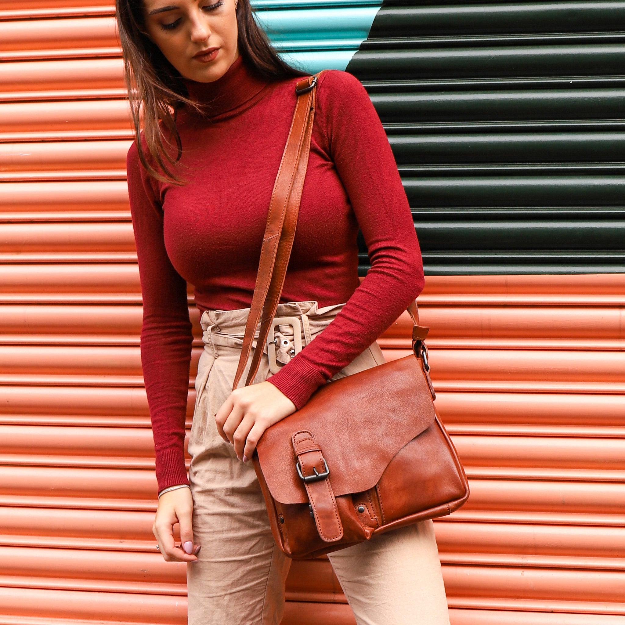 Shoulder bag 'Lauro' cognac