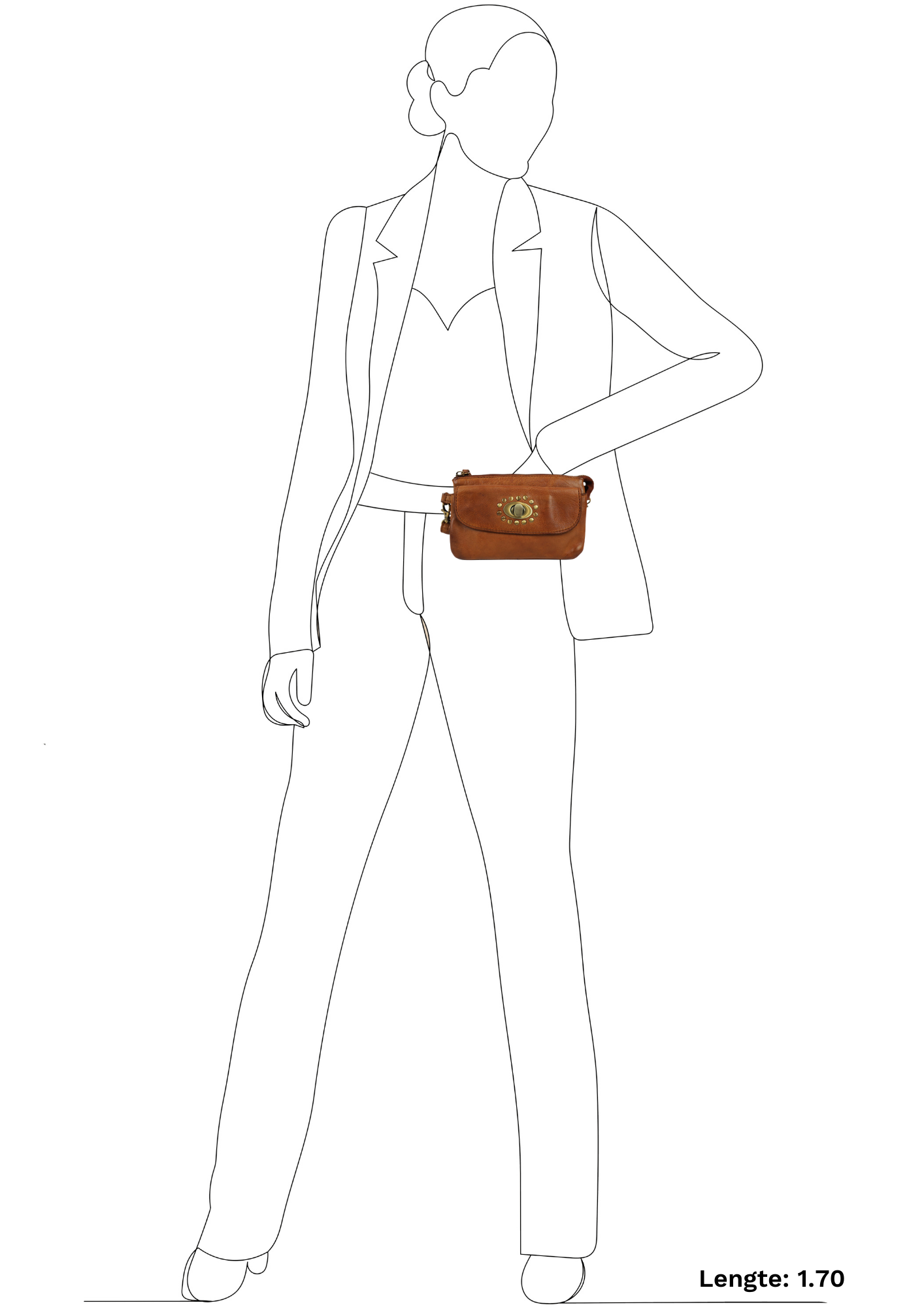 Shoulder bag 'Lara' cognac - MJ 1715