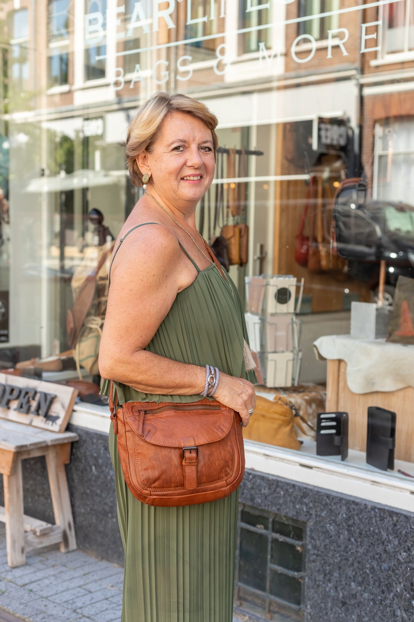 Schoudertasje 'Mattea' cognac