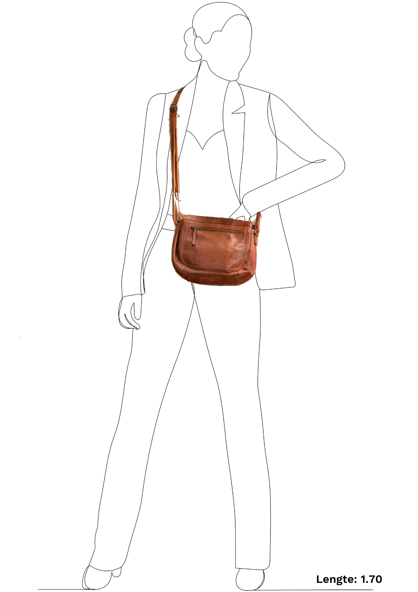 Shoulder bag 'Miley' cognac - CL 41707