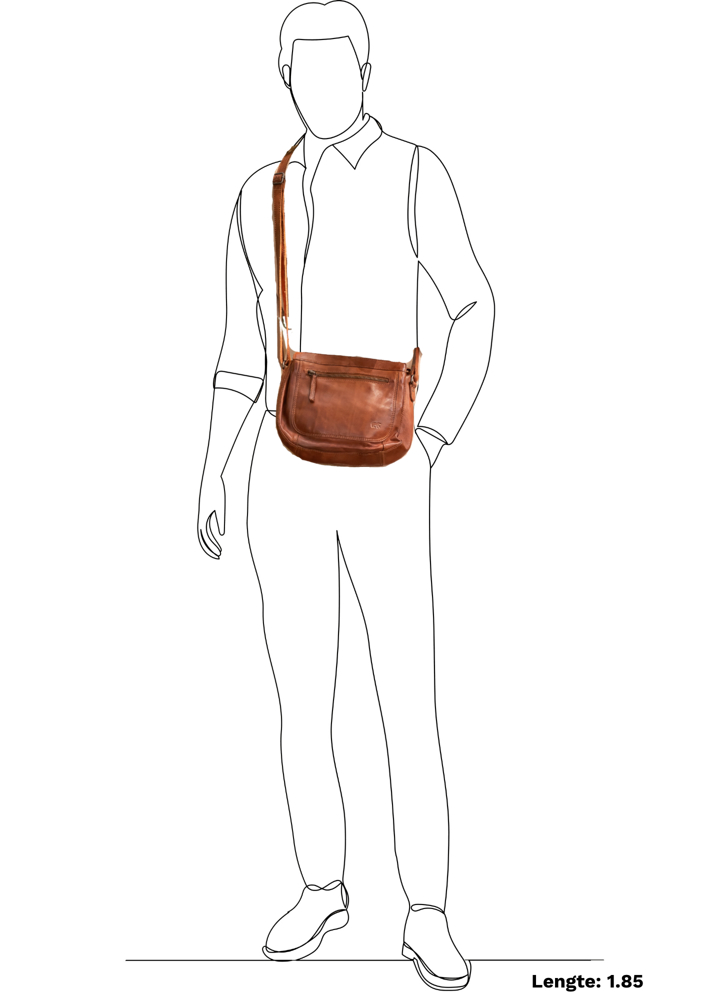 Shoulder bag 'Miley' cognac - CL 41707