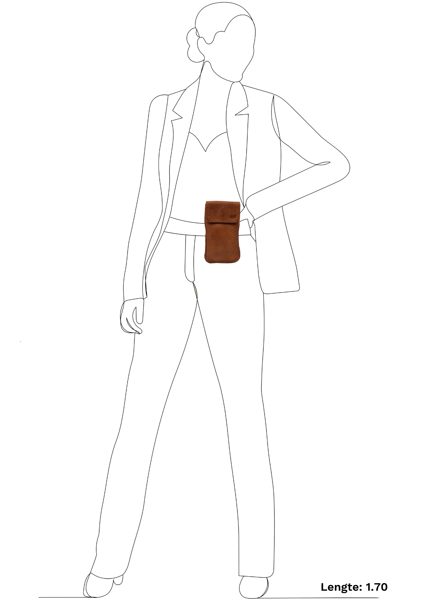 Phone bag 'Elske' cognac python - PH 2106