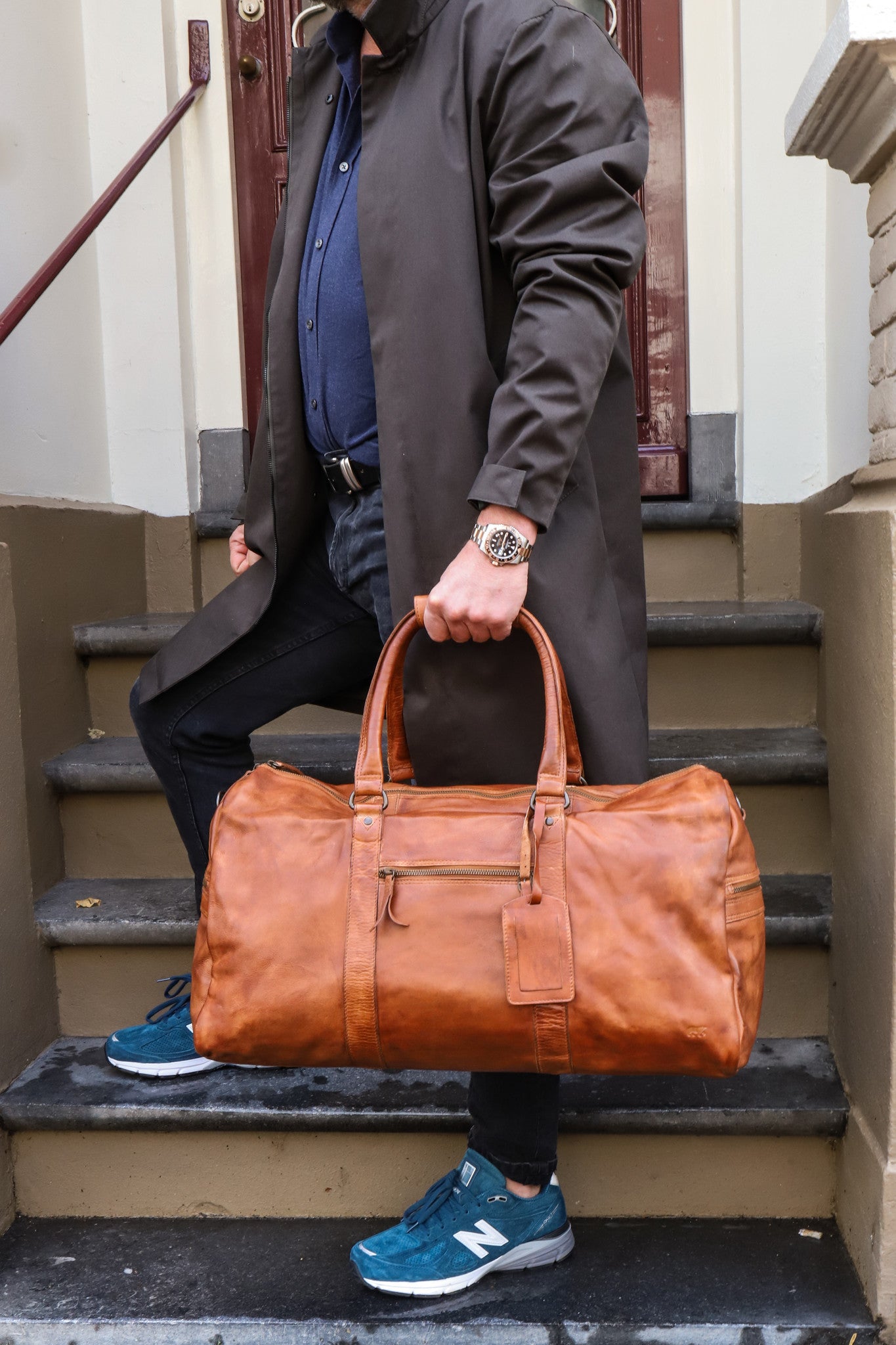 Weekend bag 'Ruben' cognac