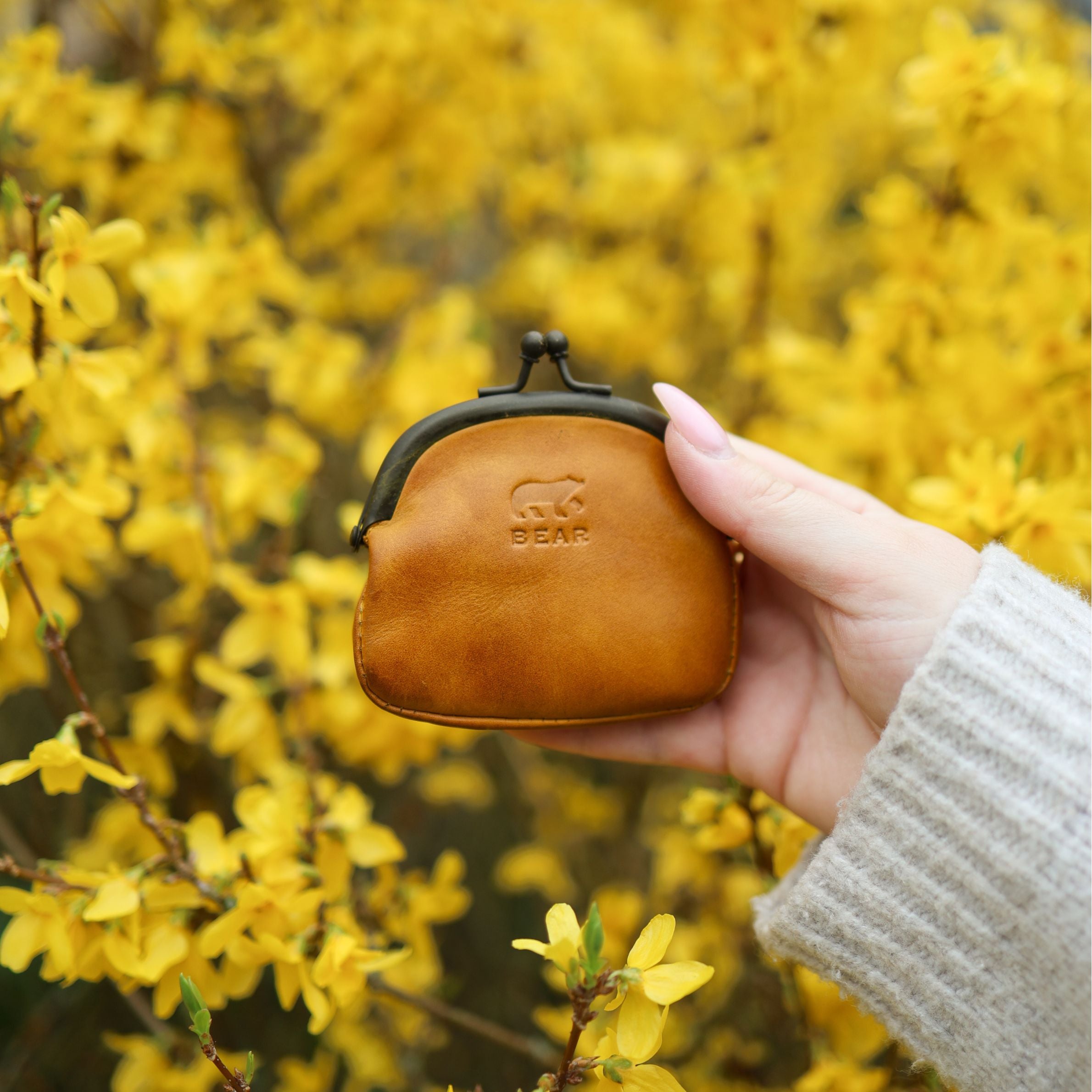 Beugelportemonneetje 'Lily' geel