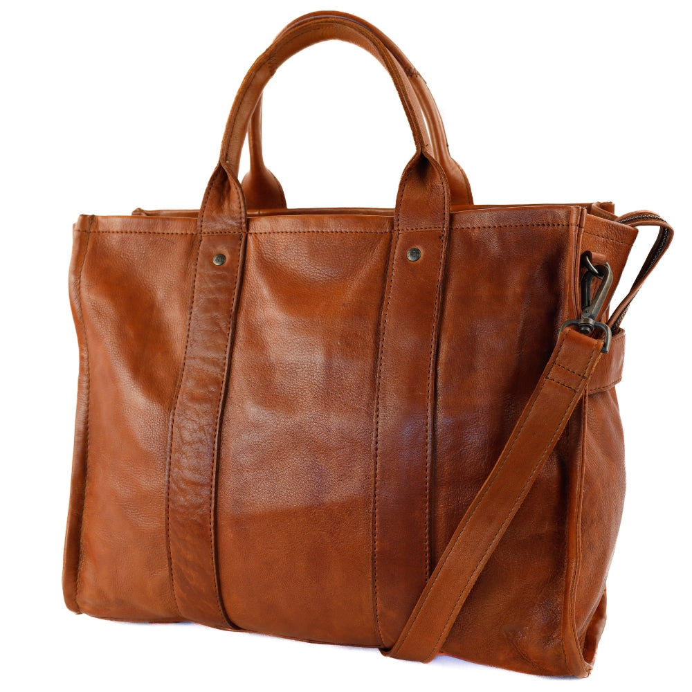 Laptop bag/tote bag 15.6” 'Pepe' XL cognac