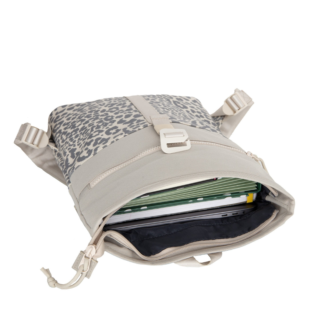 Urban Leopard - Mini water repellent rolltop backpack 'Los Angeles' 7L beige