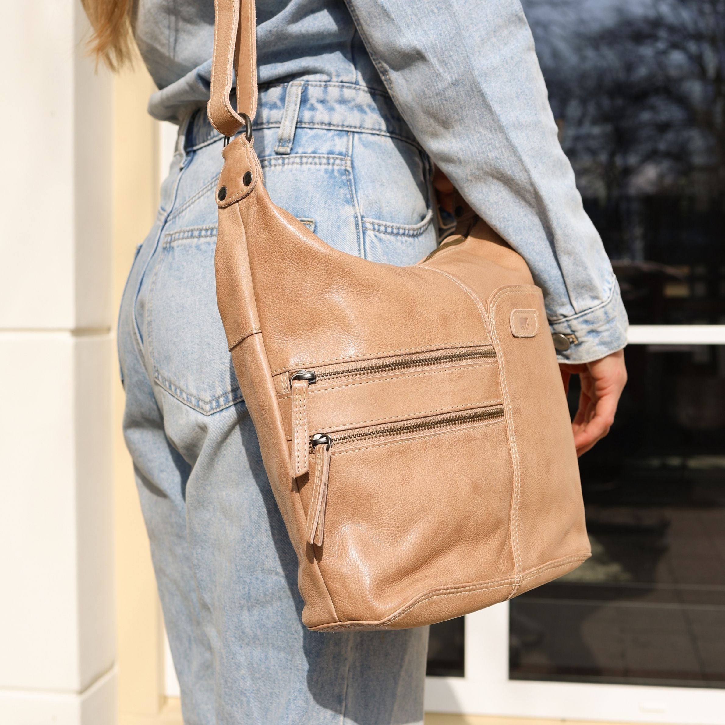 Schoudertas 'Frieda' beige