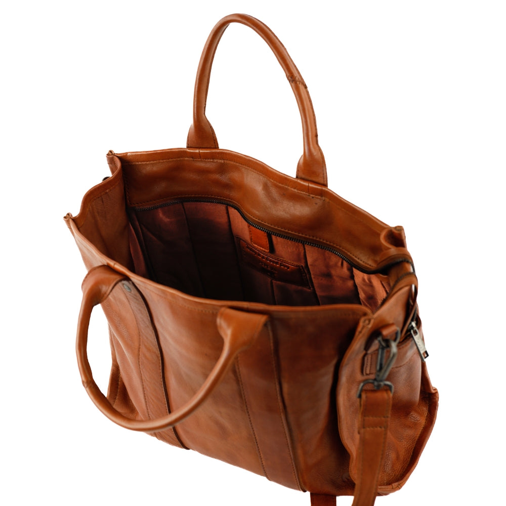 Laptop bag/tote bag 15.6” 'Pepe' XL cognac