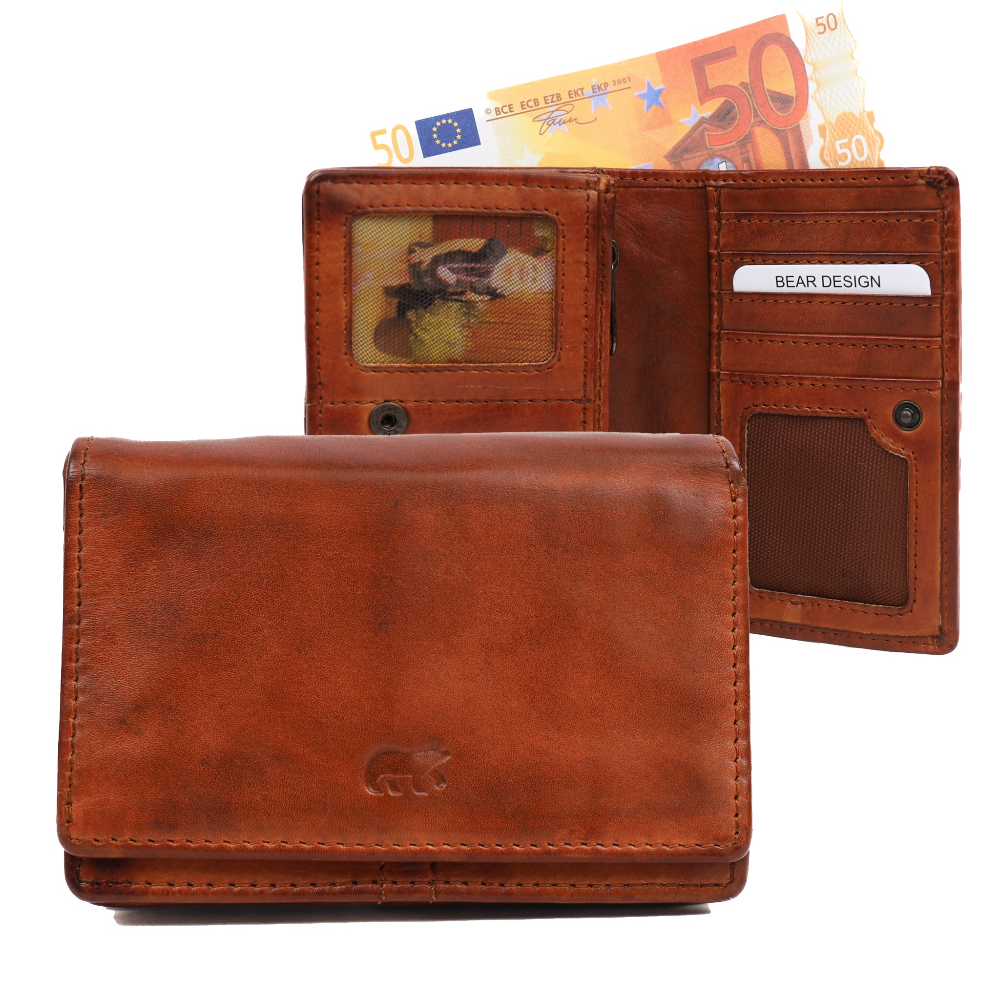 Flap wallet 'Nina' cognac