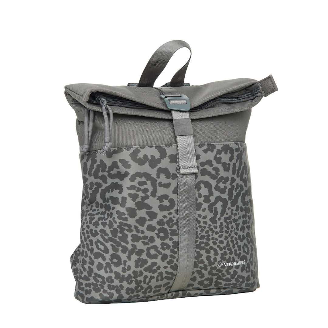 Urban Leopard - Mini waterafstotend rolltop rugzakje 'Los Angeles' 7L grijs