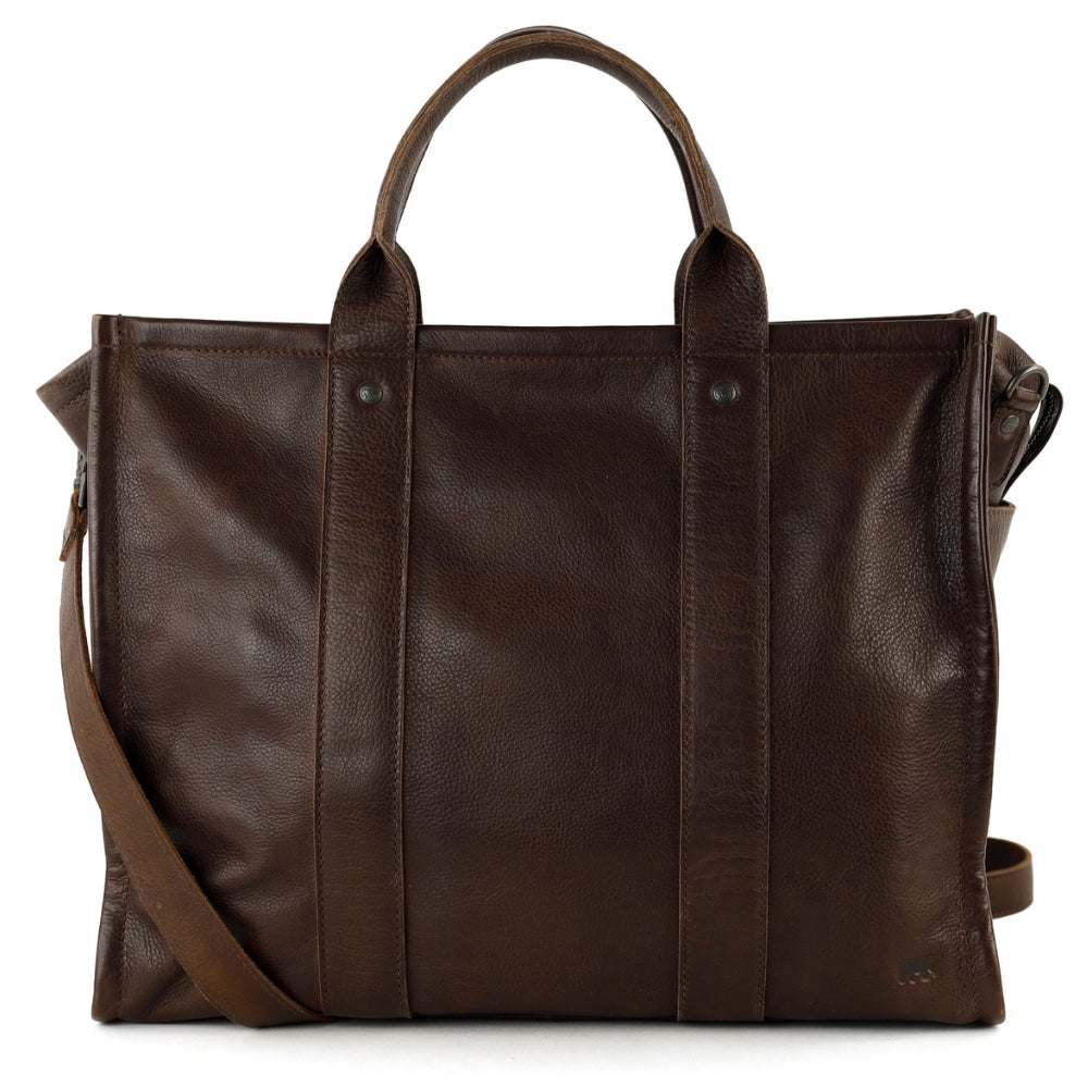 Laptoptas/tote bag 15.6” 'Pepe' XL donkerbruin