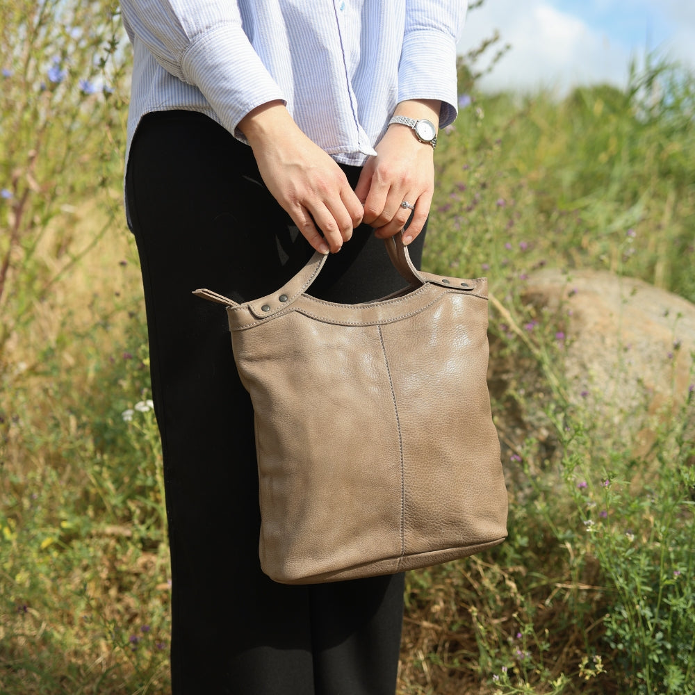 Hand-/schoudertas 'Andrea' taupe
