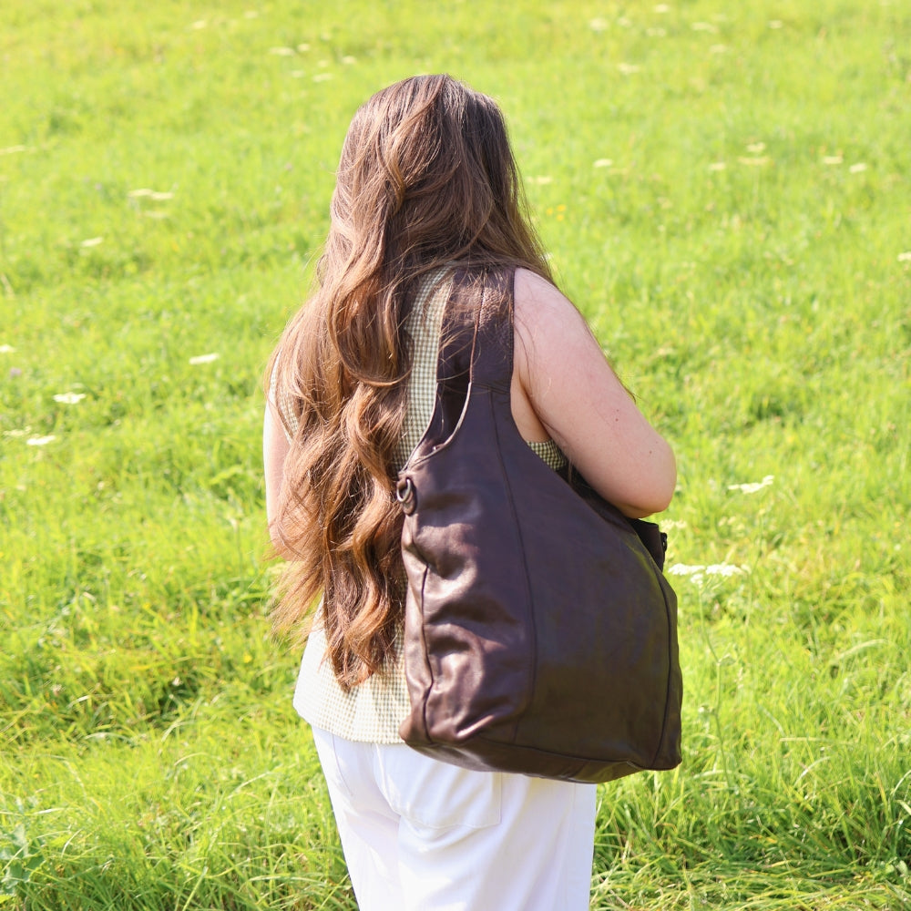 Ruime shopper/buideltas 'Aurora' donkerbruin
