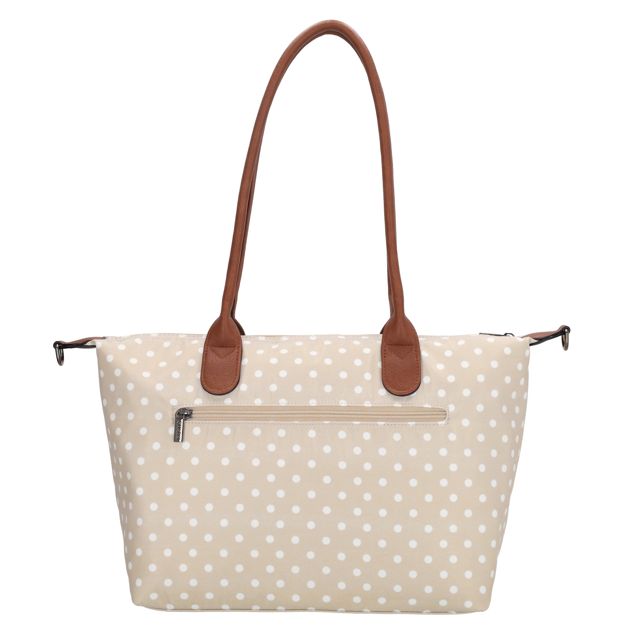 Buckingham Shopper dots white-taupe