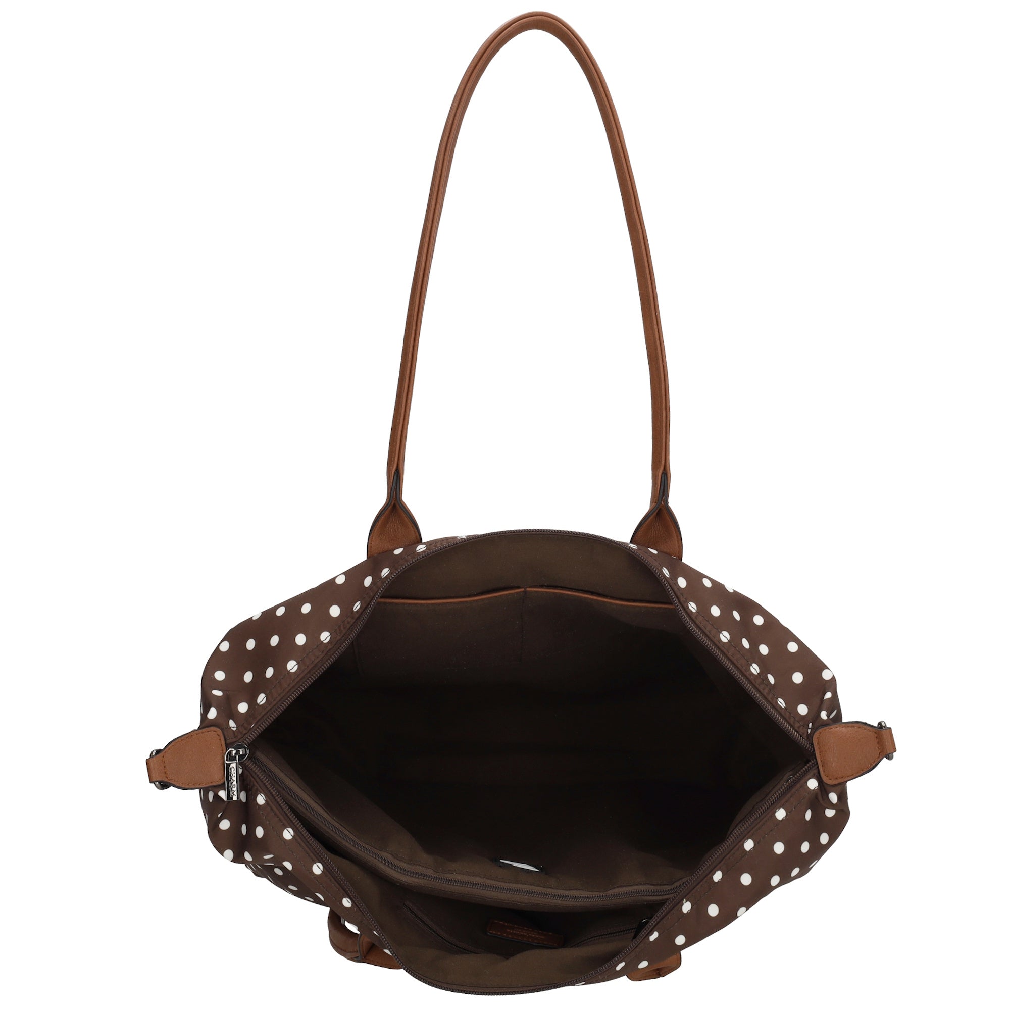 Buckingham Laptoptas 15.6 inch stippen wit-donkerbruin