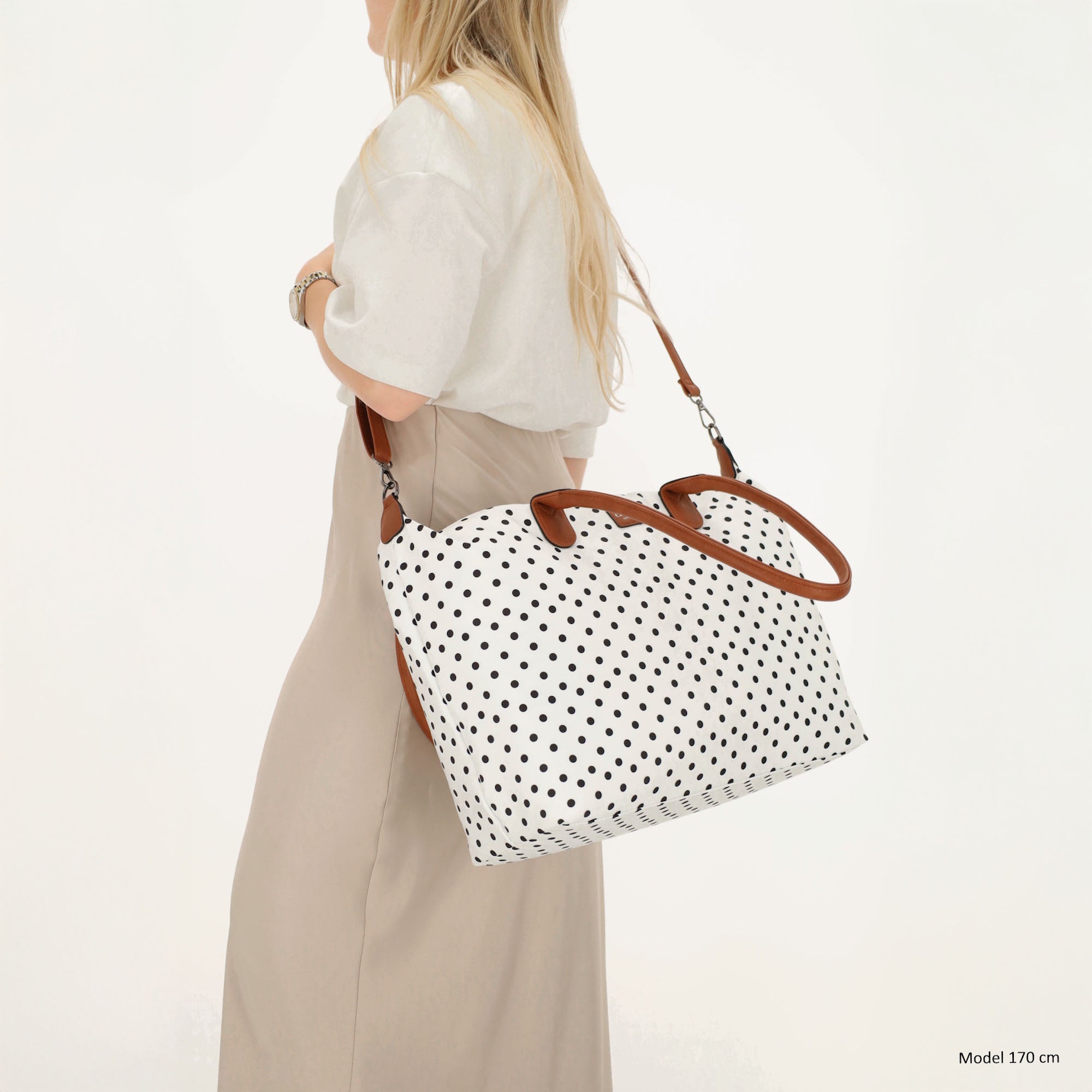 Buckingham Laptoptas 15.6 inch stippen zwart-wit