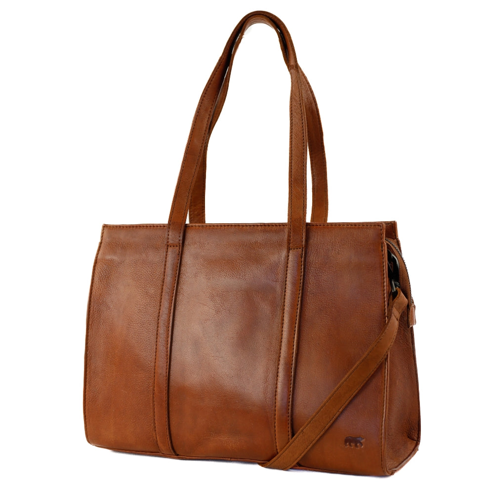 Hand/shoulder bag 'Leonie' cognac