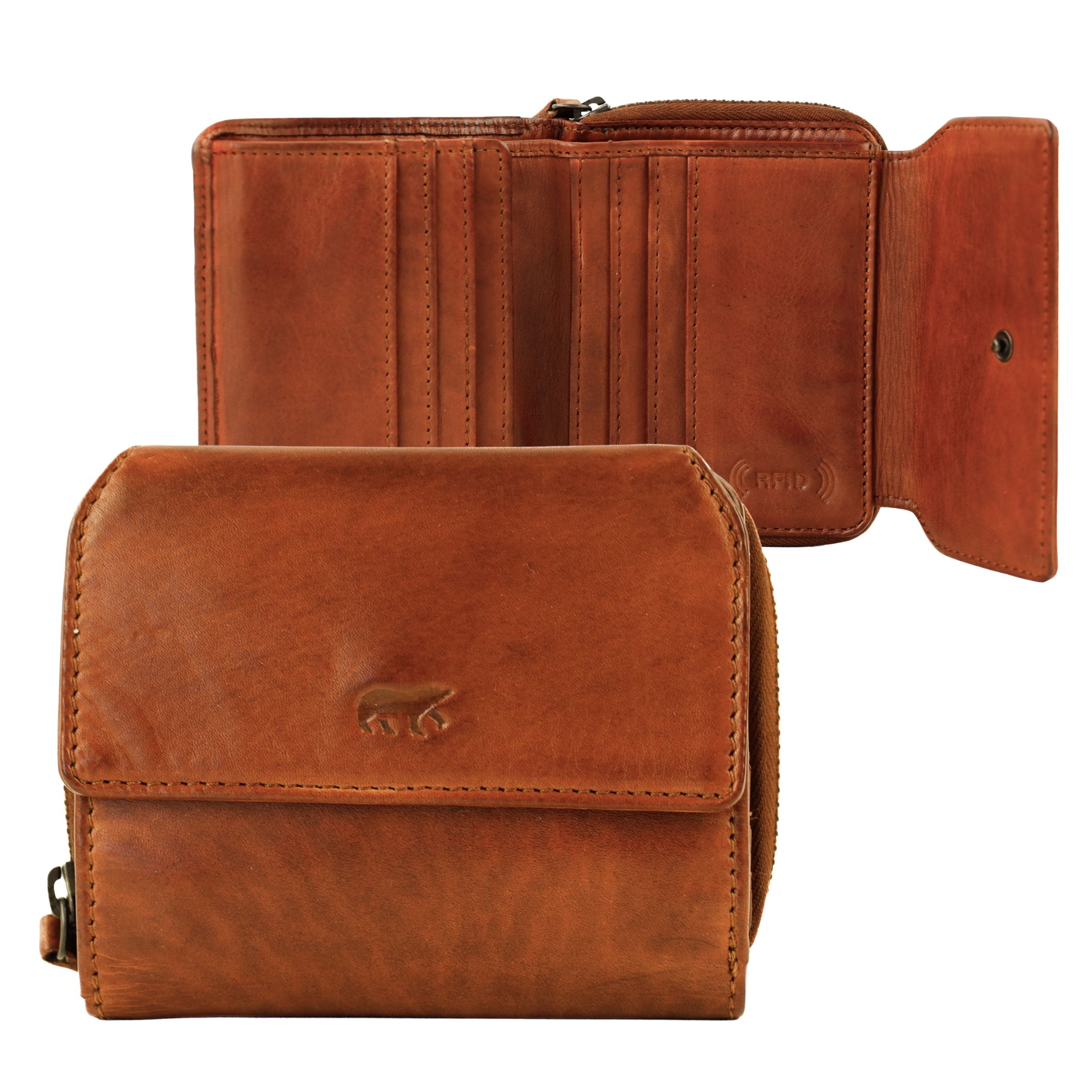RFID Ritsportemonnee 'Britt' cognac
