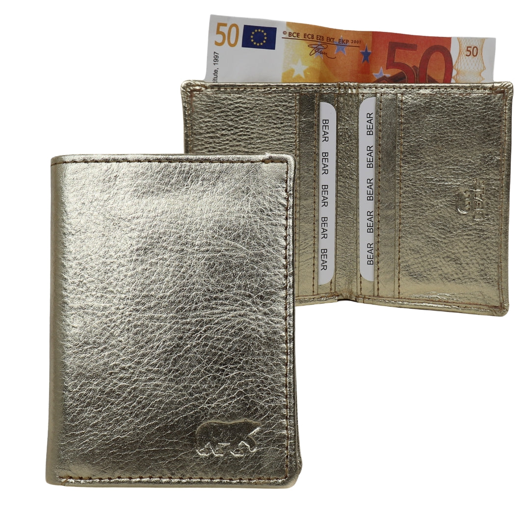 Card holder with banknote compartment 'Cas' champagne