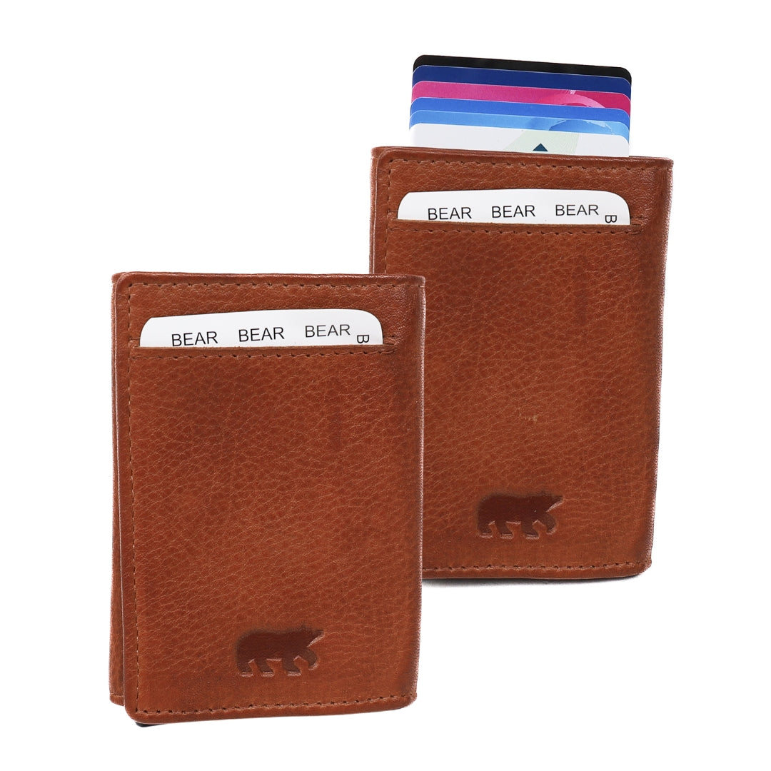 Card holder 'Andrew' cognac