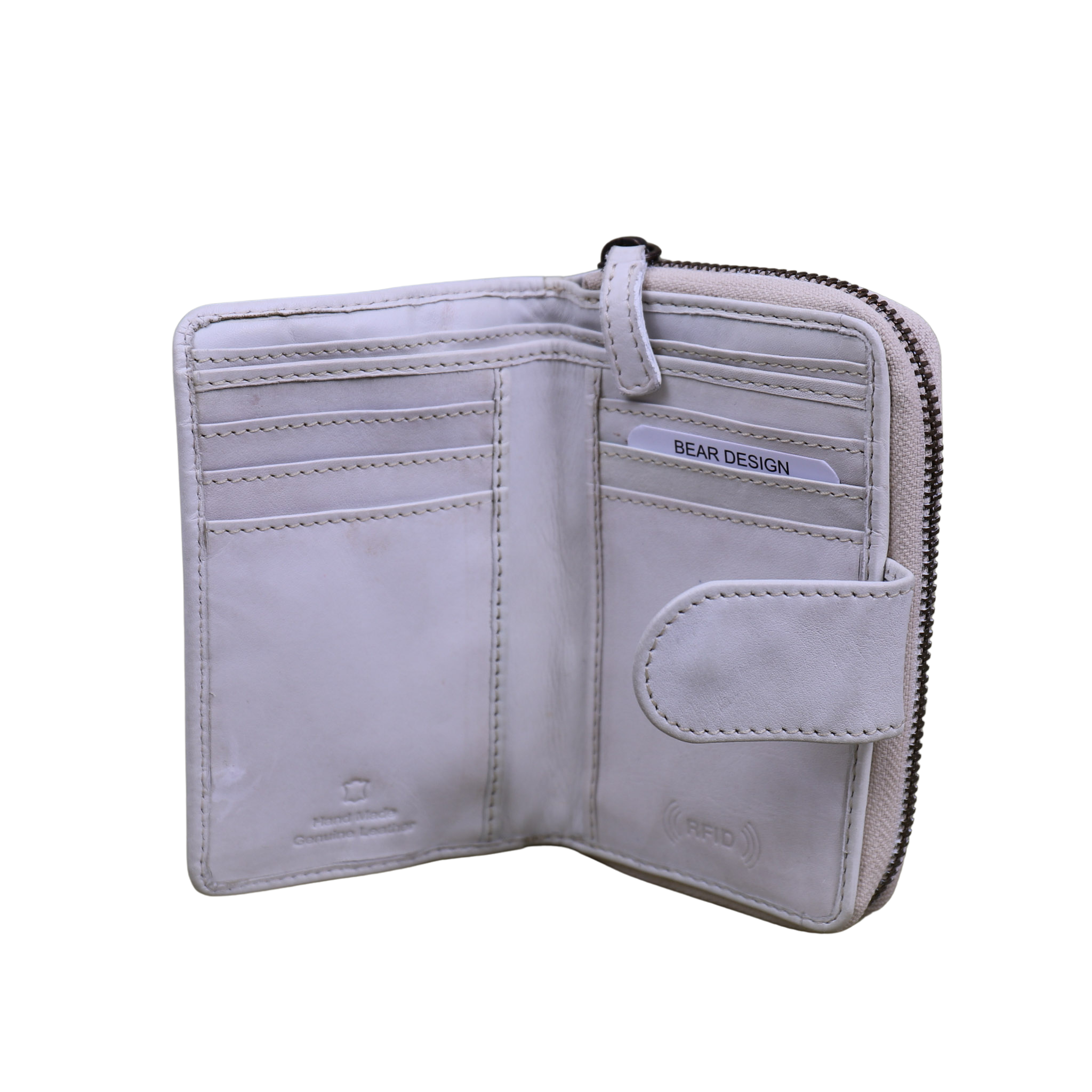 Zipper wallet 'Loet' dirty white