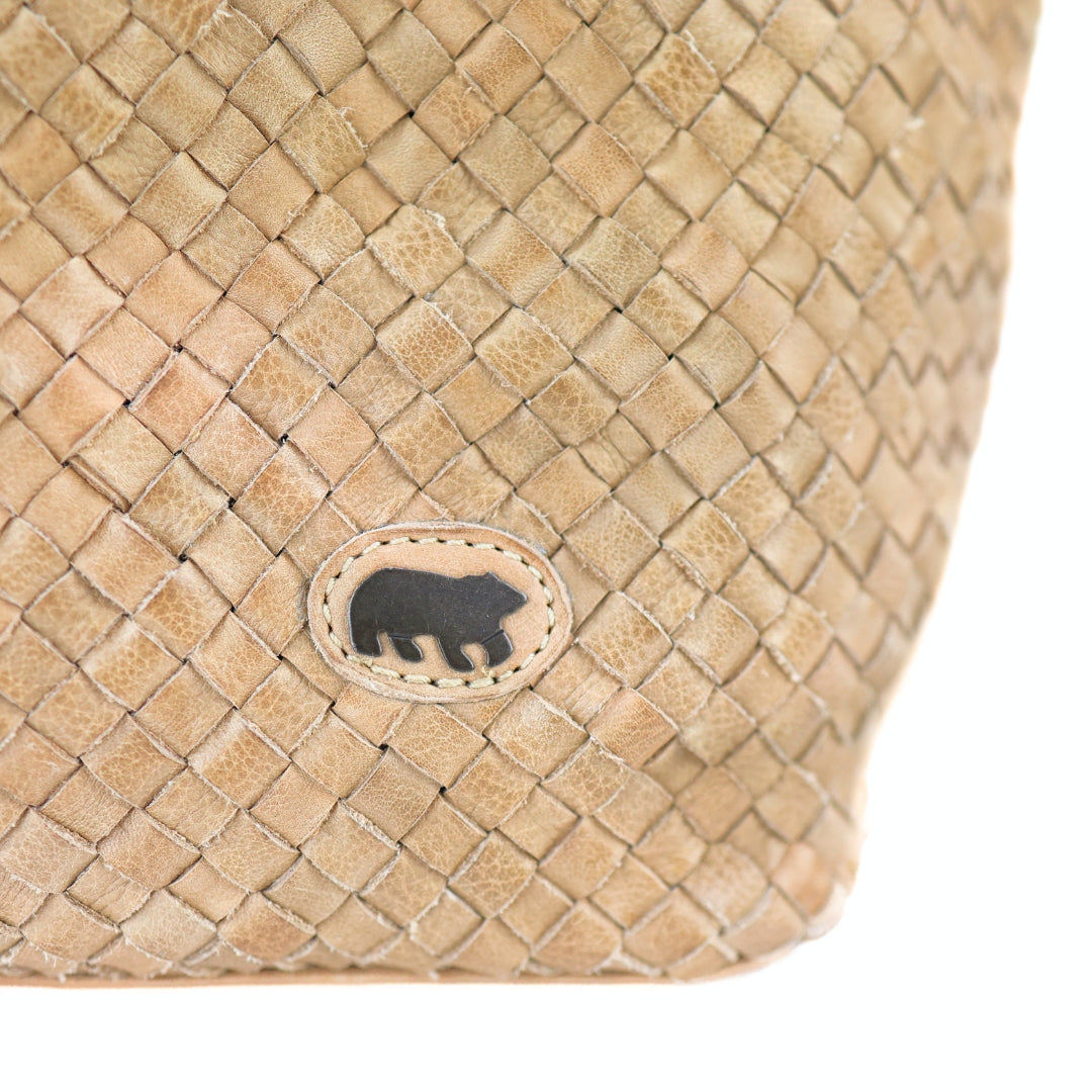Gevlochten hand-/schoudertas 'Franca' beige