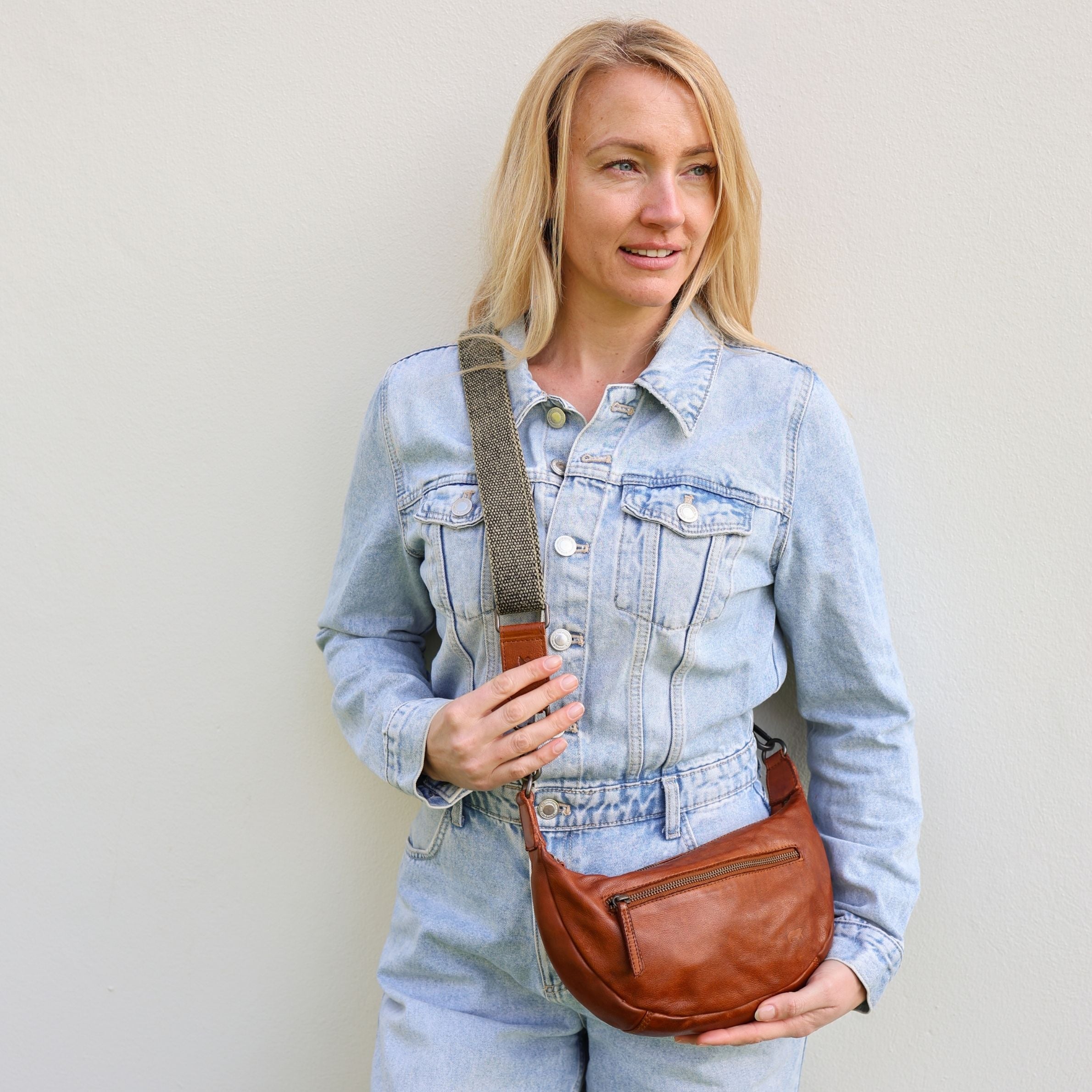 Crossbody tasje 'Clara' beige