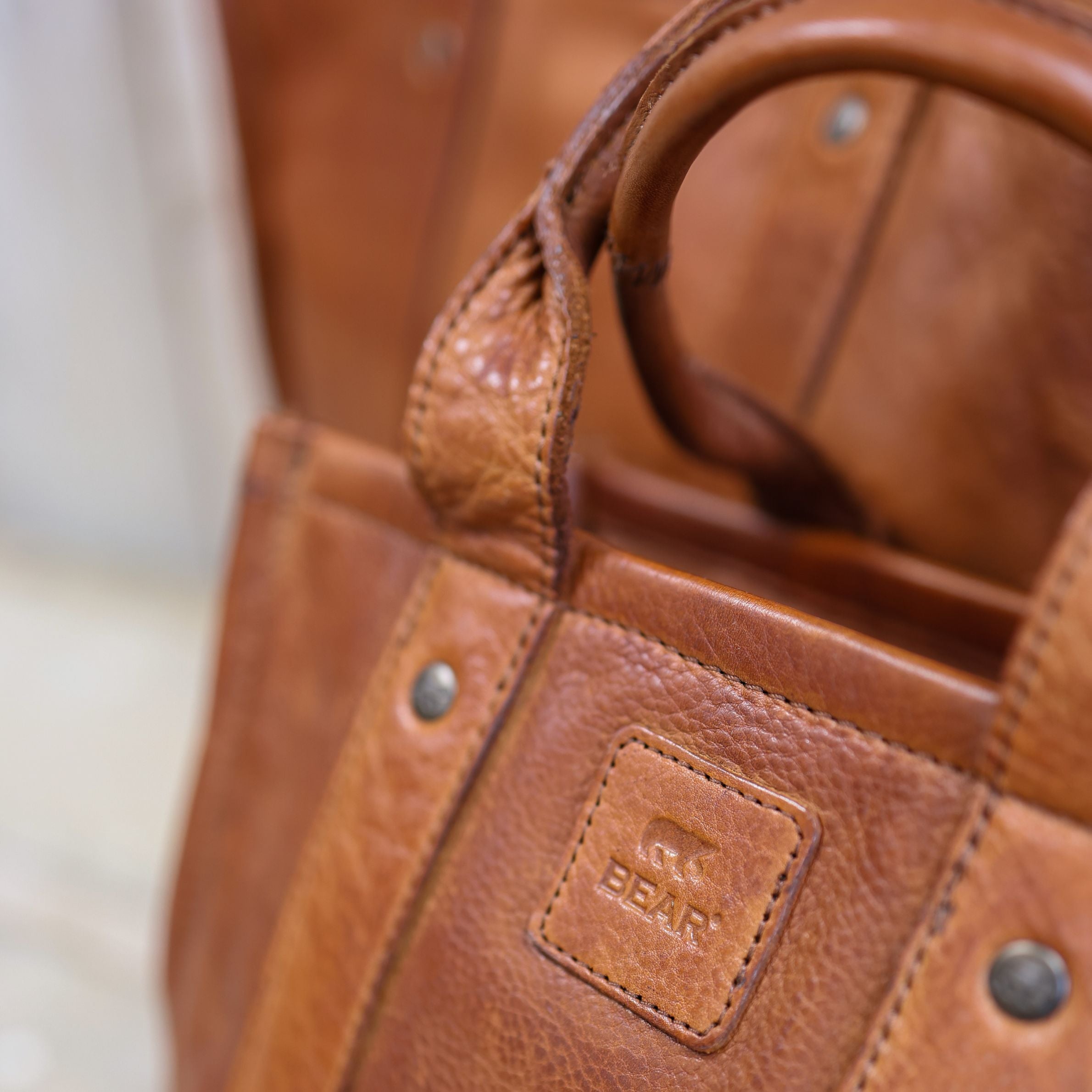 Mini tote bag 'Pepe' S cognac