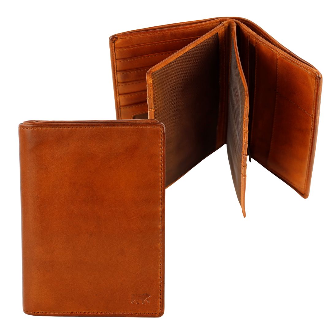 Autopapieren-/pasjesmap 'Nikos' cognac