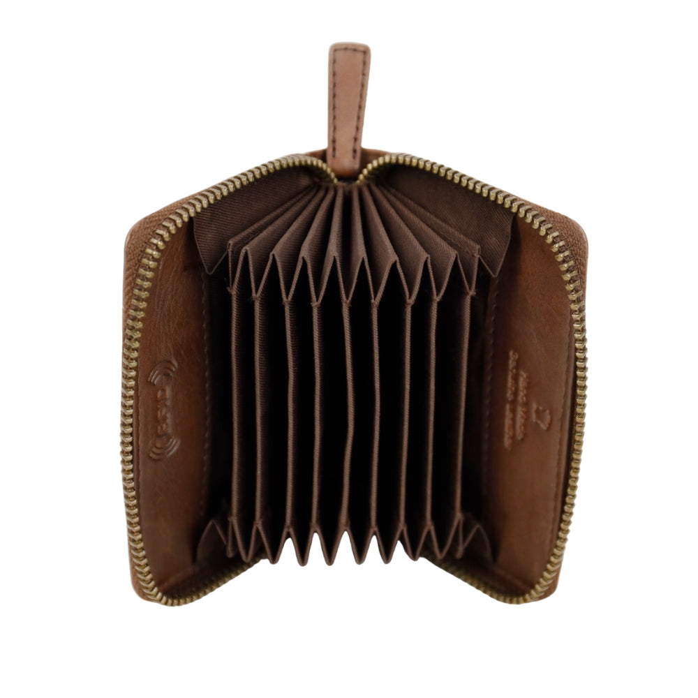Zip wallet/card holder 'Rudie' dark brown