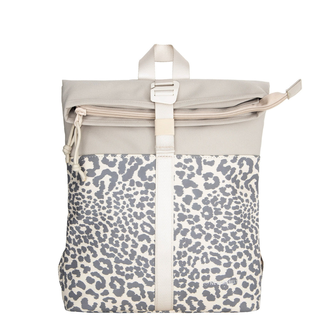 Urban Leopard - Mini water repellent rolltop backpack 'Los Angeles' 7L beige