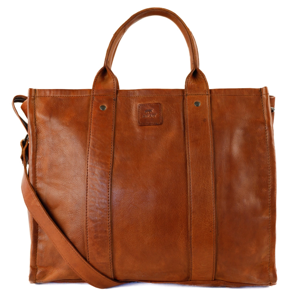 Laptop bag/tote bag 15.6” 'Pepe' XL cognac