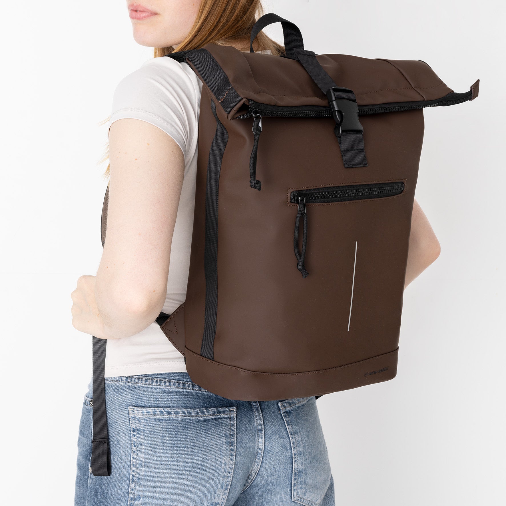 Mart - Waterafstotende rolrugzak 'New York' mocca 17-21L