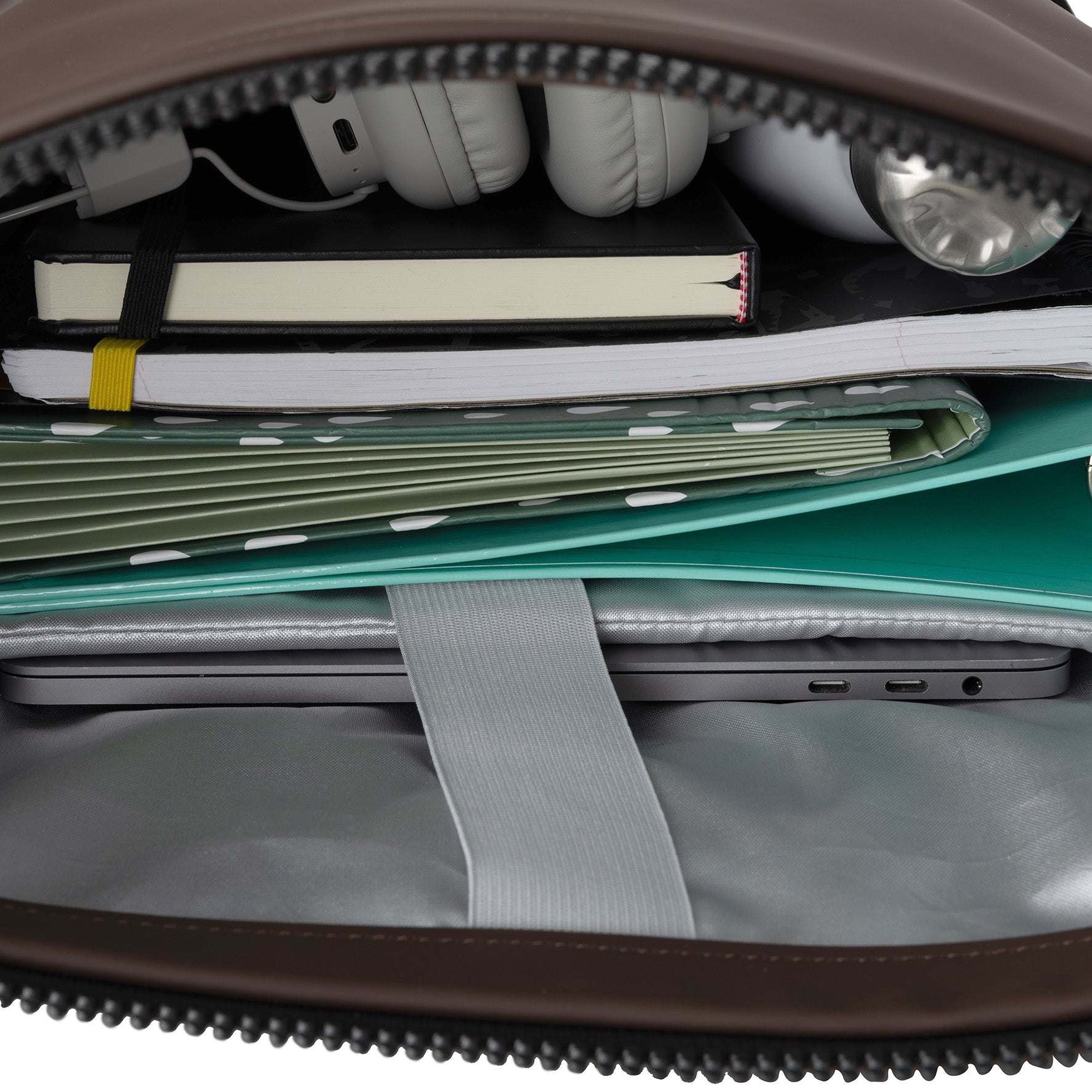 Mart - Waterrepellent rolltop backpack 'New York' mocca 17-21L